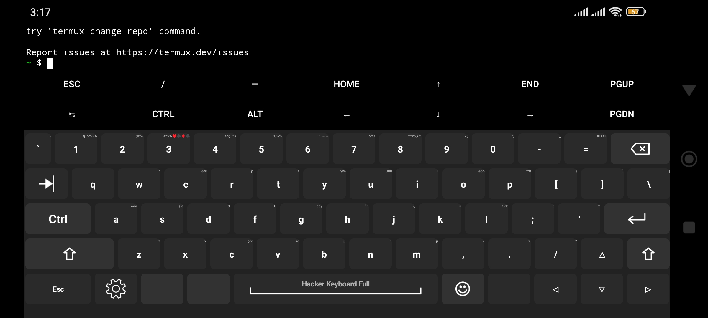 اسکرین شات 1 برنامه Hacker for AnySoftKeyboard
