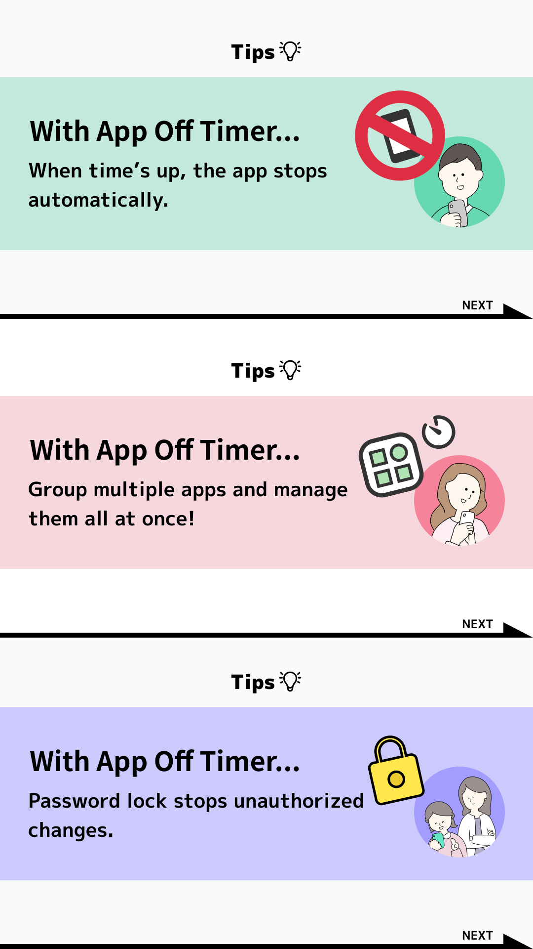 اسکرین شات 3 برنامه App Off Timer: App Timer Lock