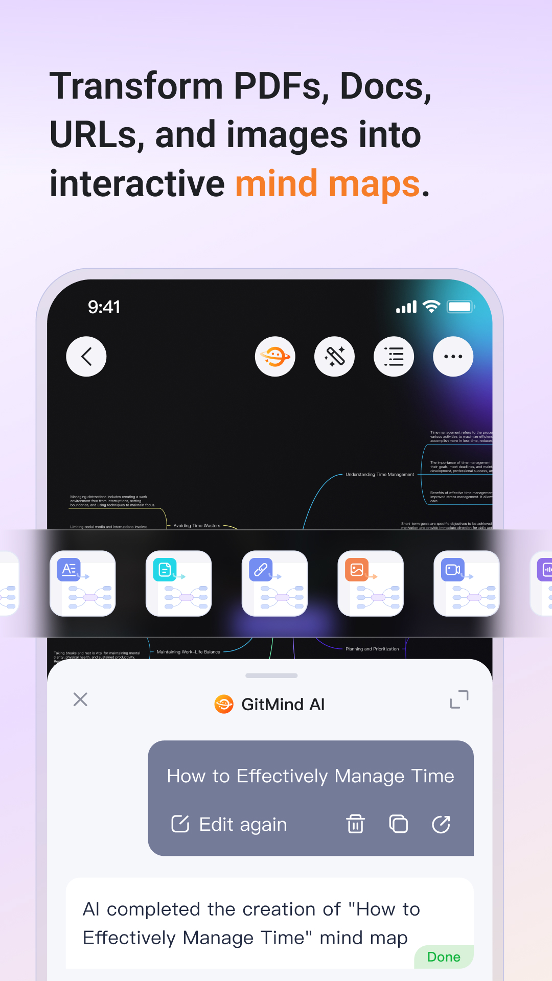 اسکرین شات 1 برنامه GitMind: AI Mind Mapping App