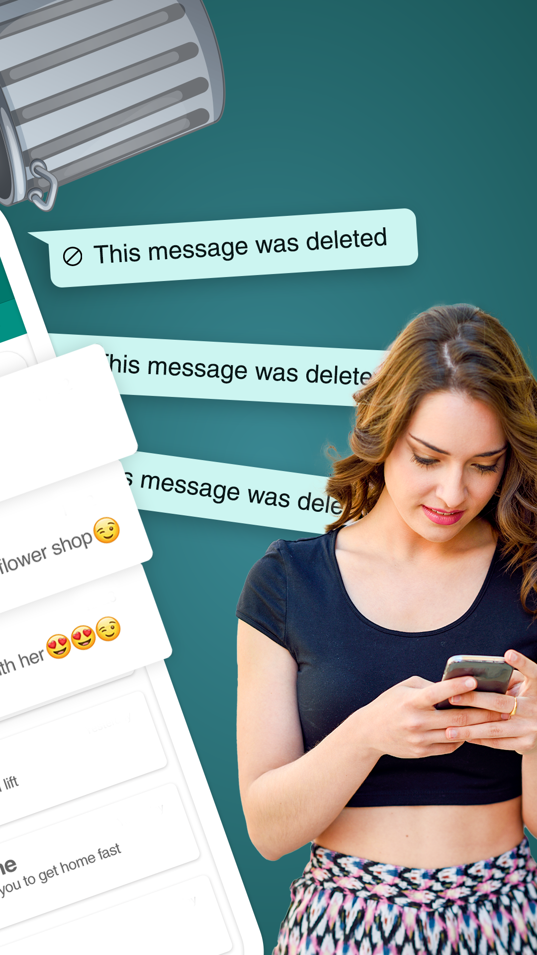 اسکرین شات 2 برنامه Recover Deleted Messages App
