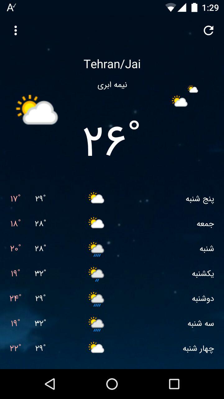 اسکرین شات 4 برنامه هواشناسی