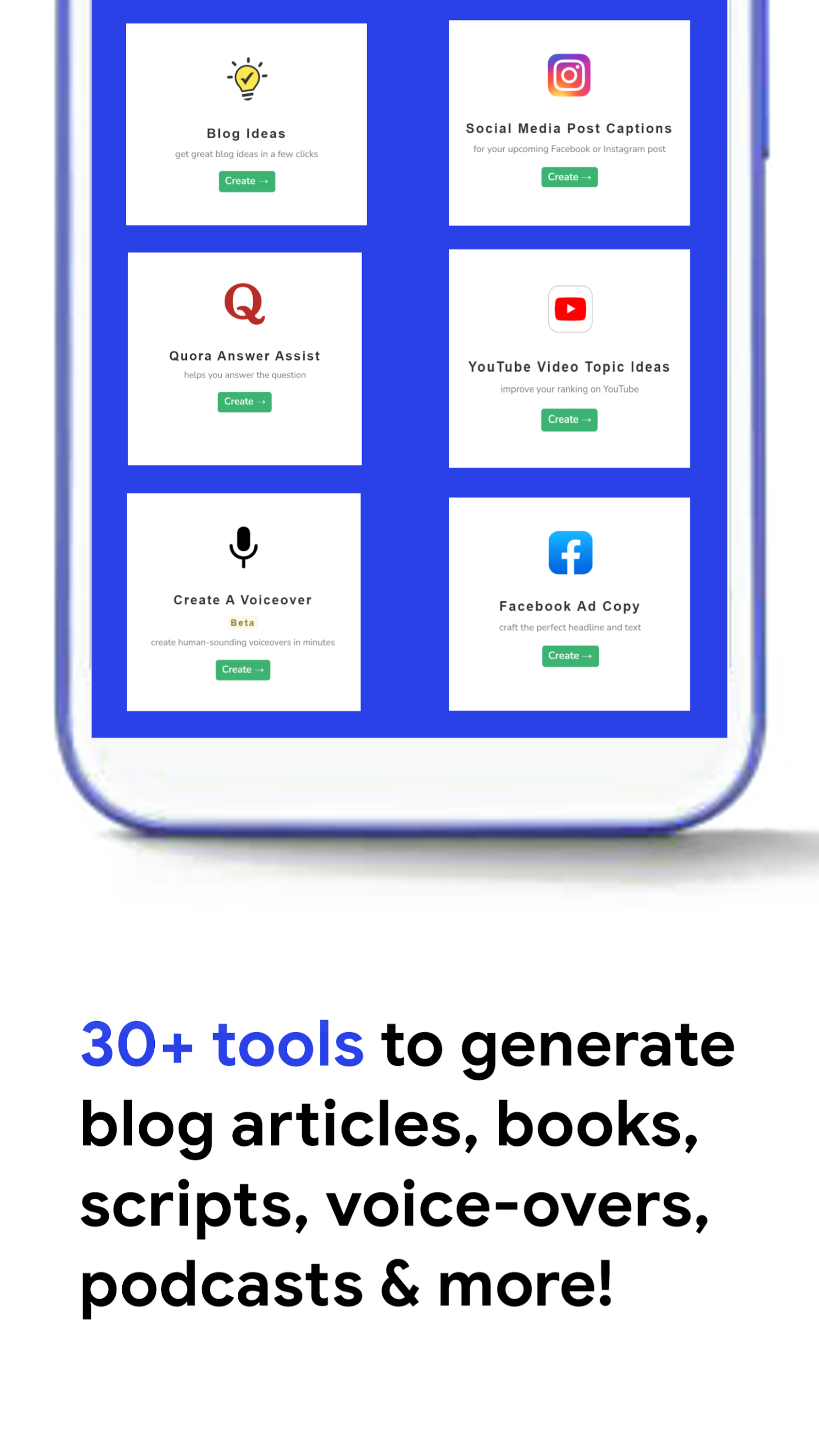 اسکرین شات 3 برنامه Writecream - AI Content Writer