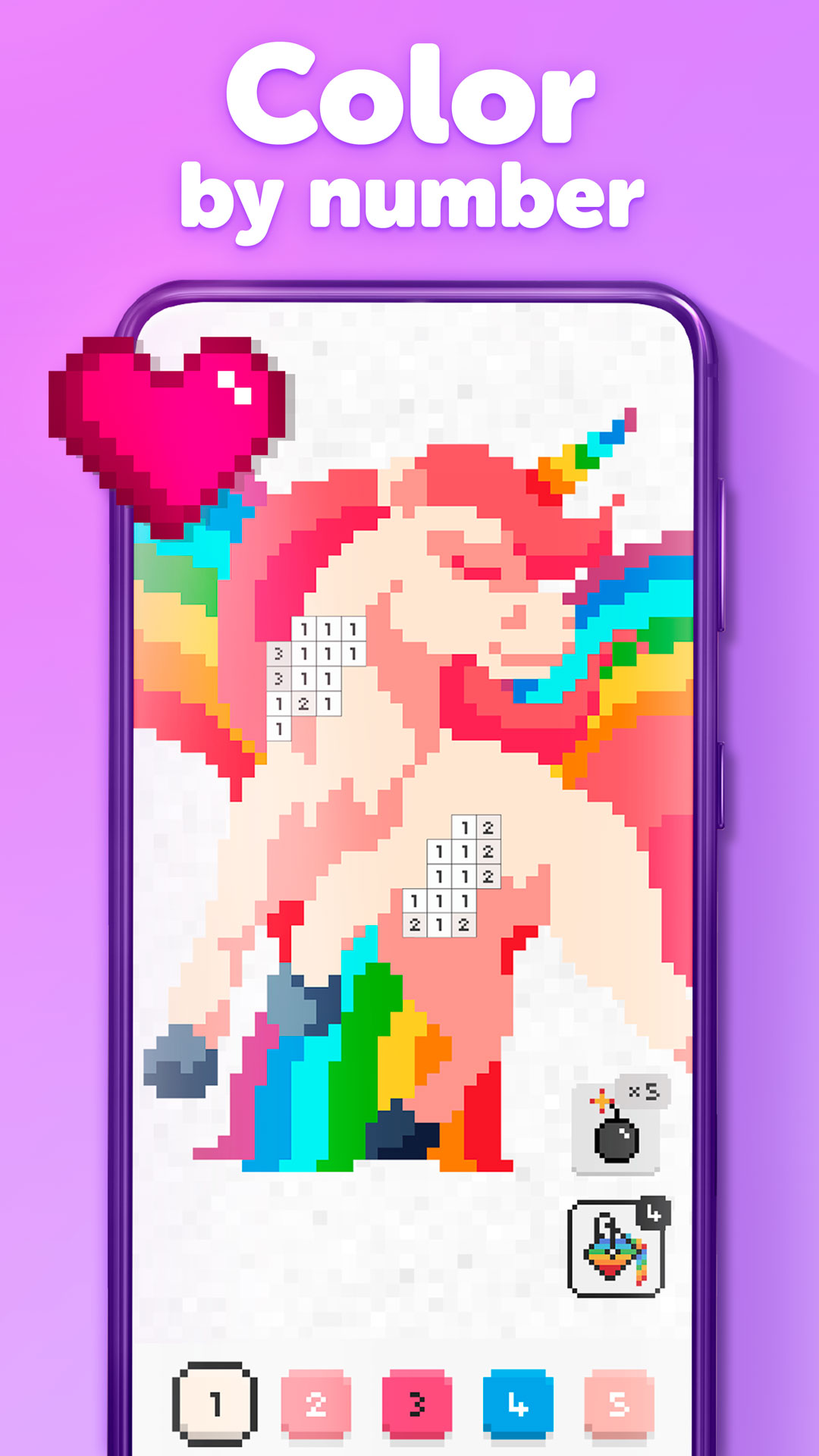 اسکرین شات 1 برنامه UNICORN - Pixel Art Games