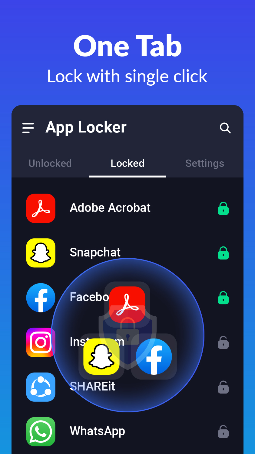 اسکرین شات 4 برنامه App Lock - Lock Apps, Pattern
