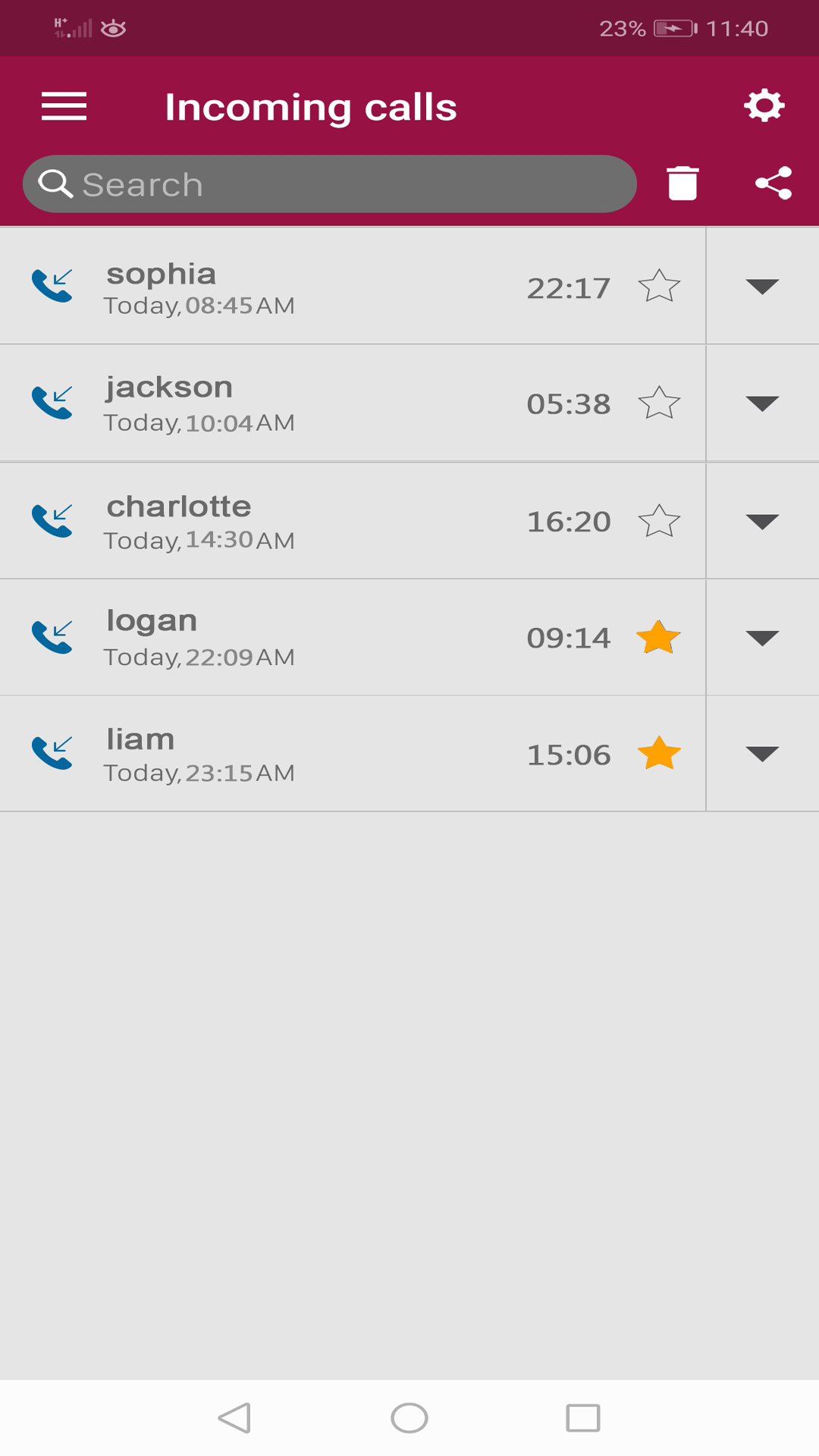 اسکرین شات 3 برنامه call recorder