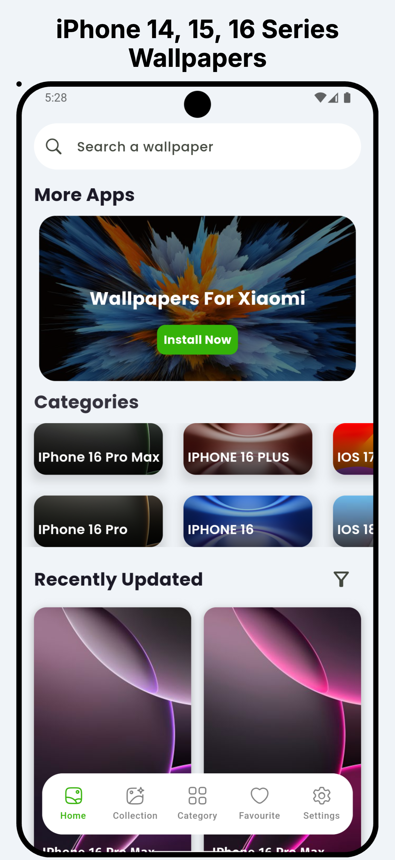 اسکرین شات 2 برنامه Wallpapers For iPhone 14-16 HD