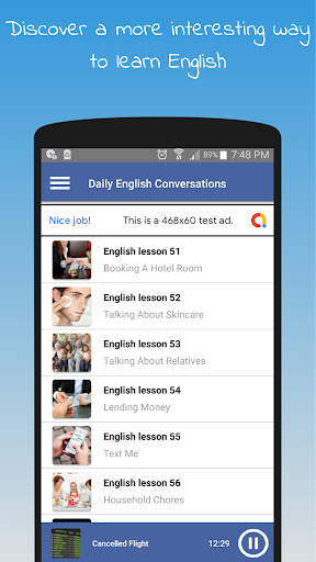 اسکرین شات 6 برنامه Learn english conversation: Spoken english podcast
