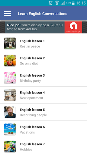 اسکرین شات 2 برنامه Learning English Conversation - English Speaking
