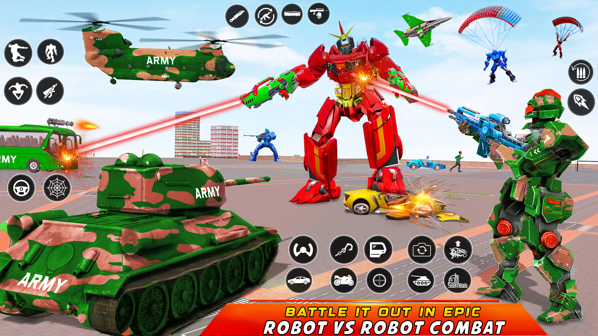 اسکرین شات 4 برنامه Army Bus Robot Car Game 3d