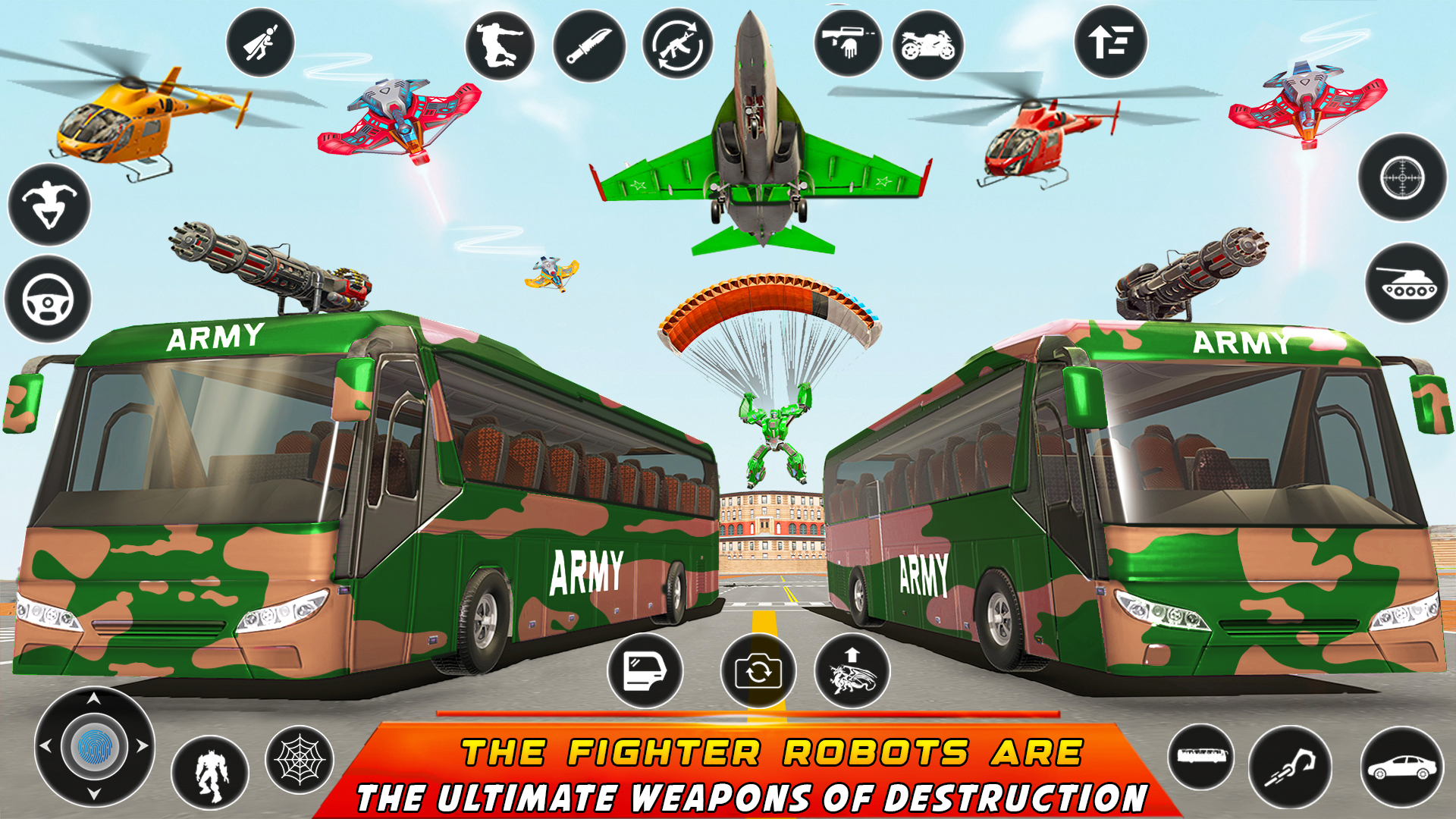 اسکرین شات 6 برنامه Army Bus Robot Car Game 3d