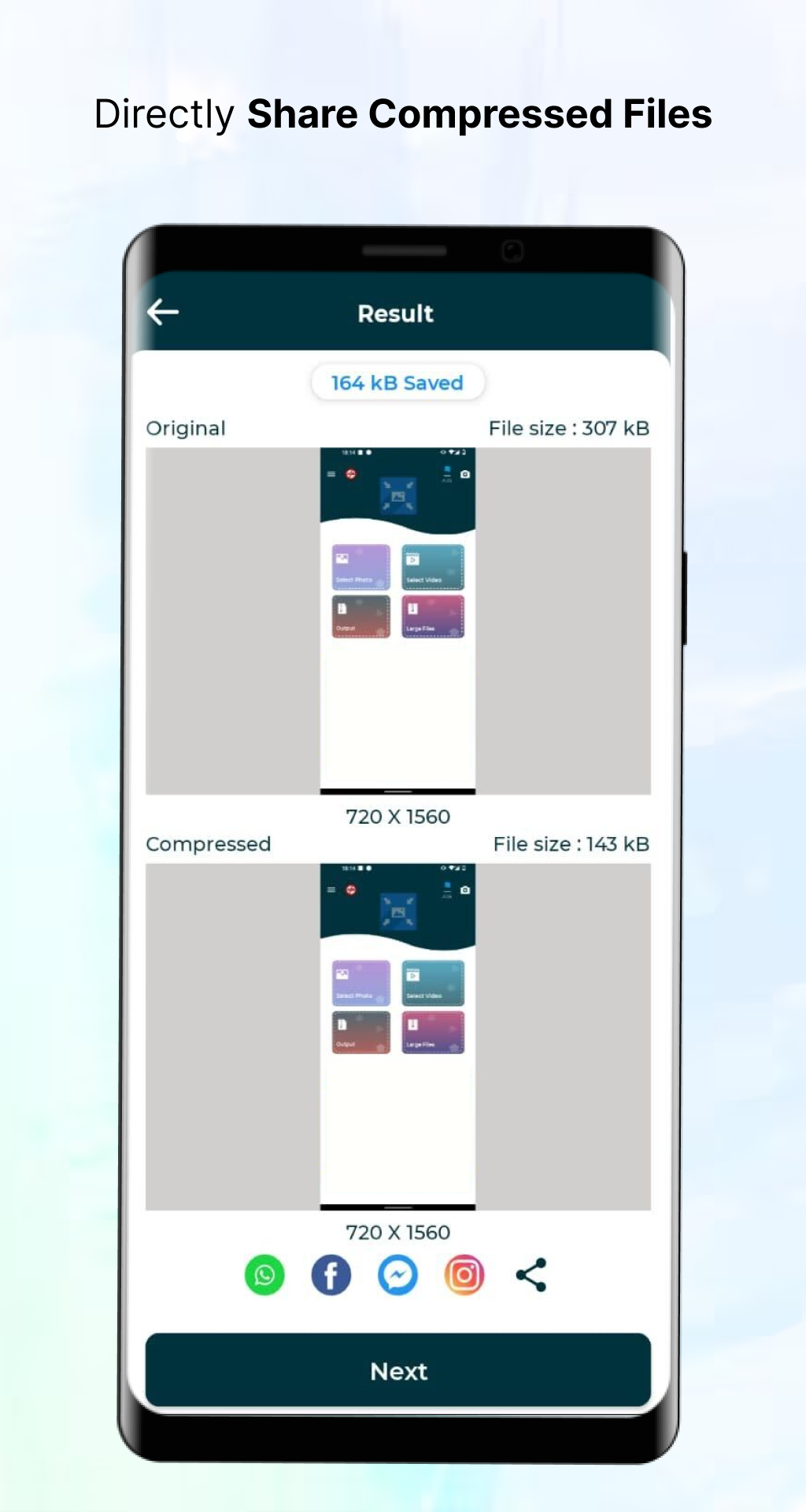 اسکرین شات 4 برنامه Video & Image Compressor App