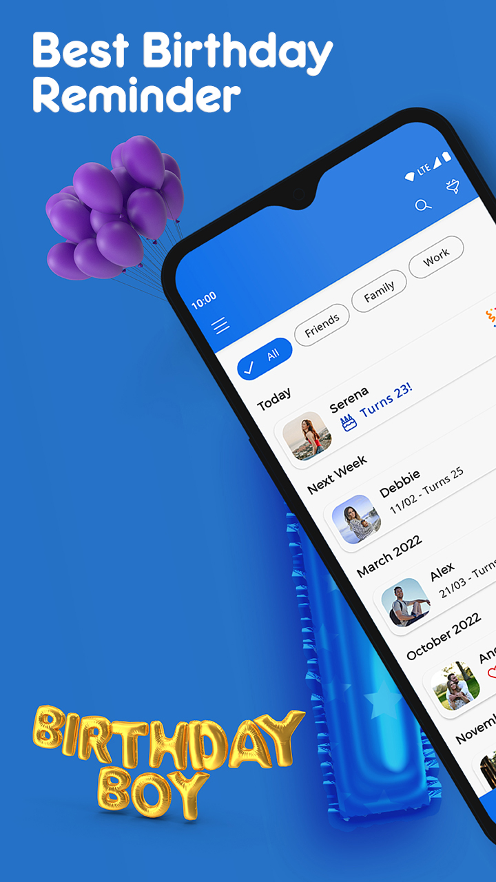 اسکرین شات 1 برنامه Birthdays, Reminder & Calendar
