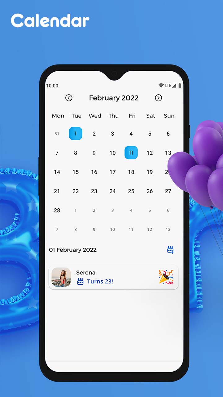 اسکرین شات 5 برنامه Birthdays, Reminder & Calendar