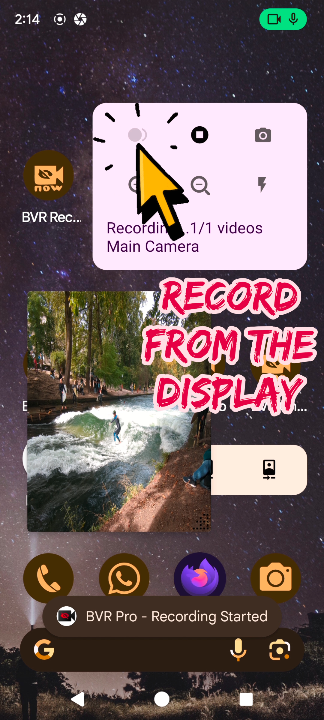 اسکرین شات 2 برنامه Background Video Recorder Pro