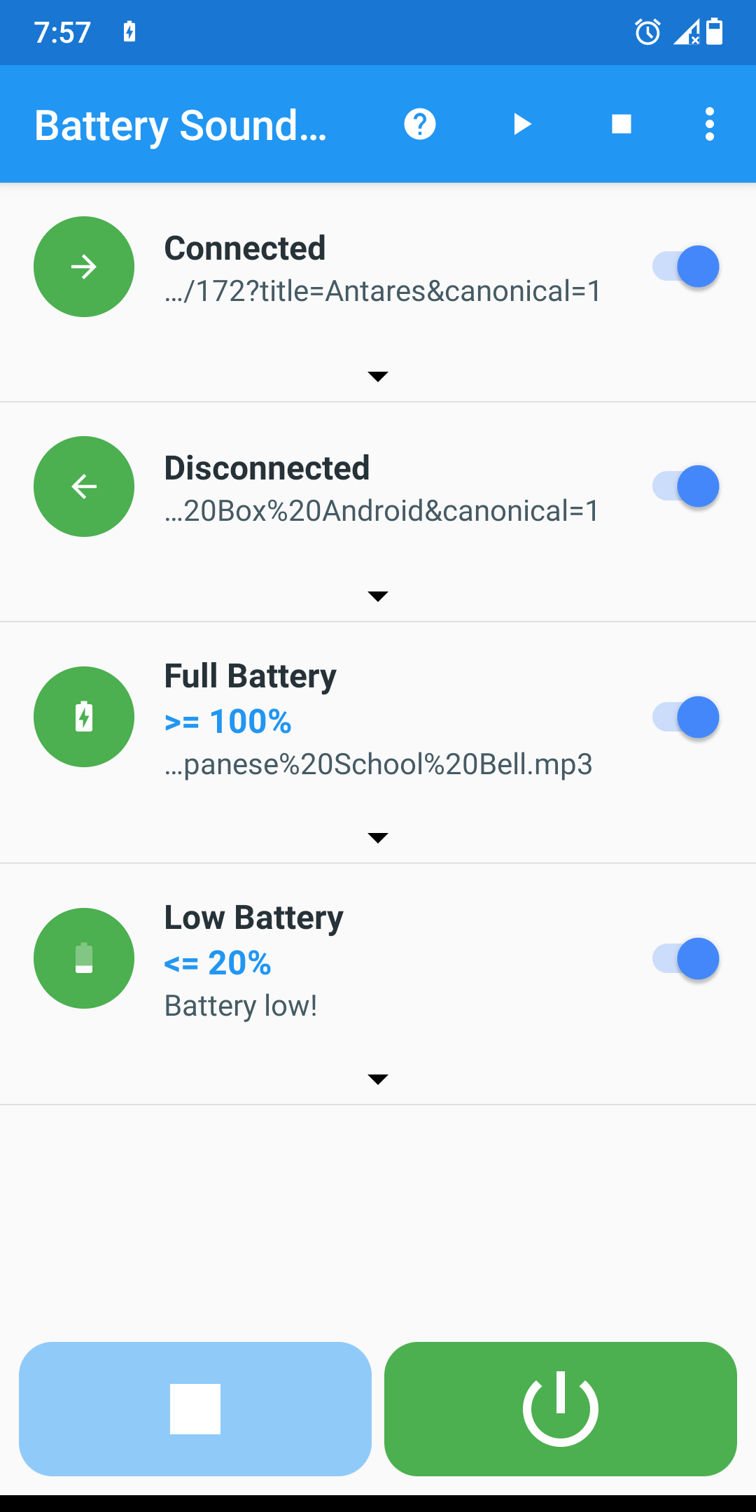 اسکرین شات 1 برنامه Battery Sound Alert