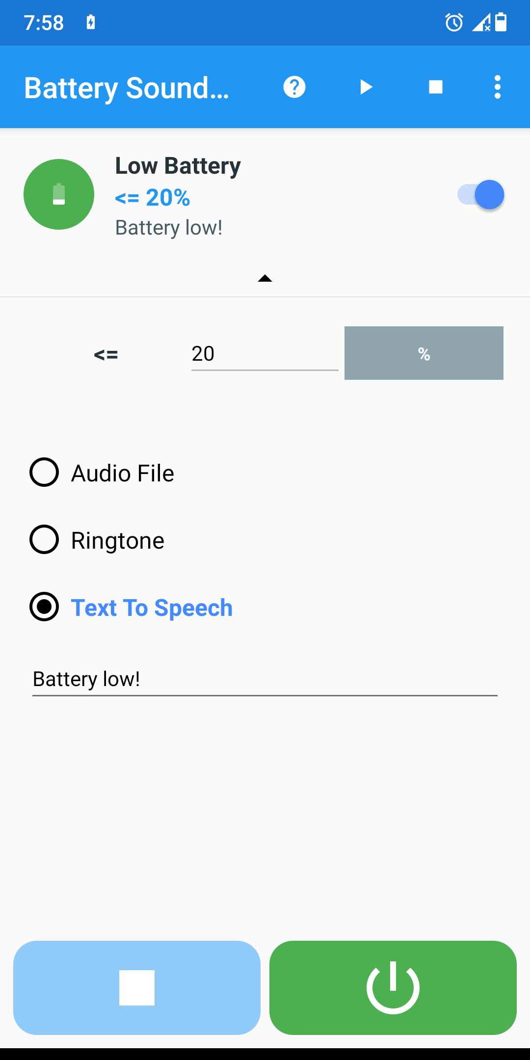 اسکرین شات 6 برنامه Battery Sound Alert