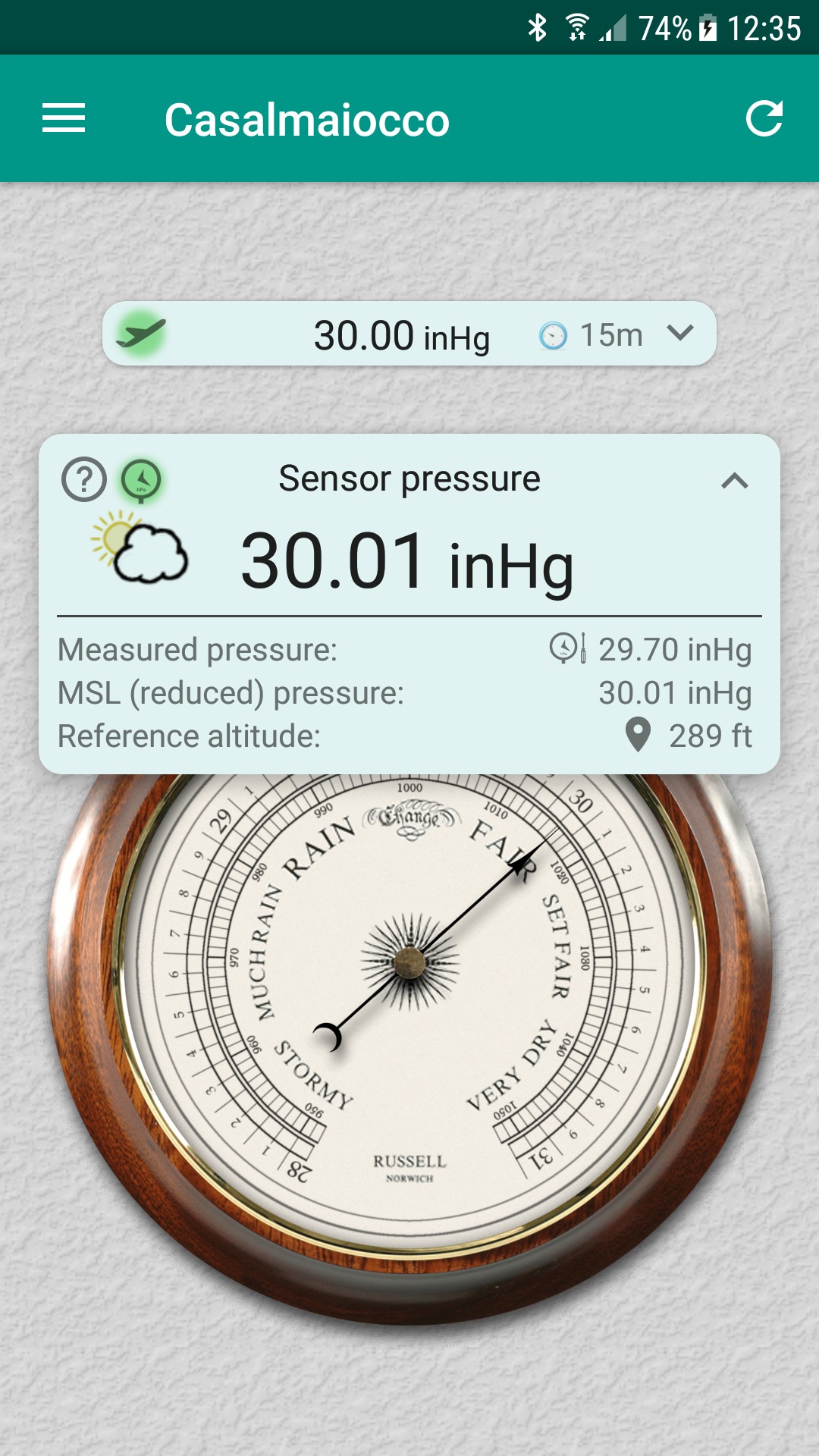 اسکرین شات 1 برنامه Accurate Barometer