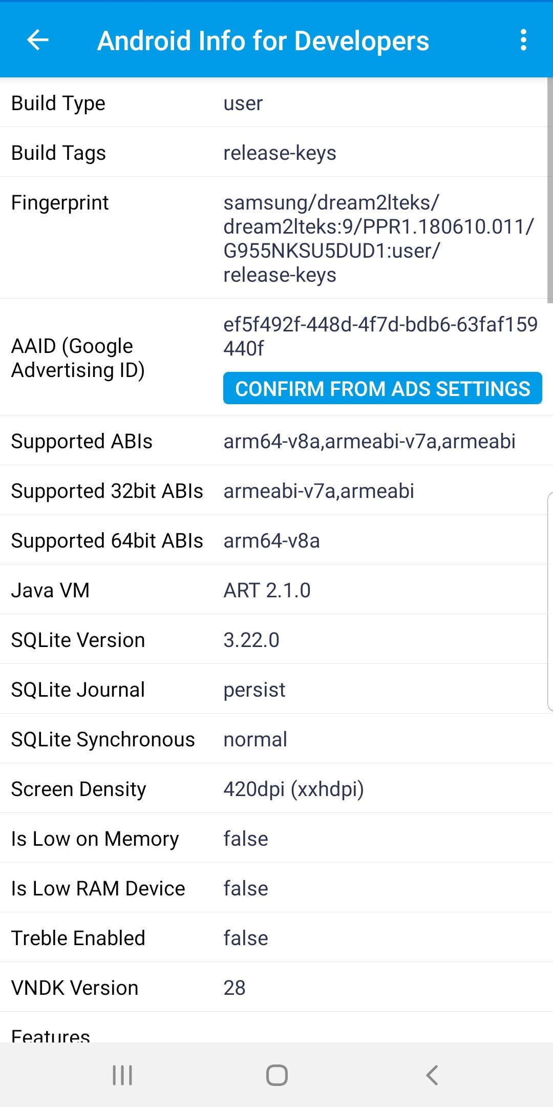 اسکرین شات 2 برنامه Android System Info