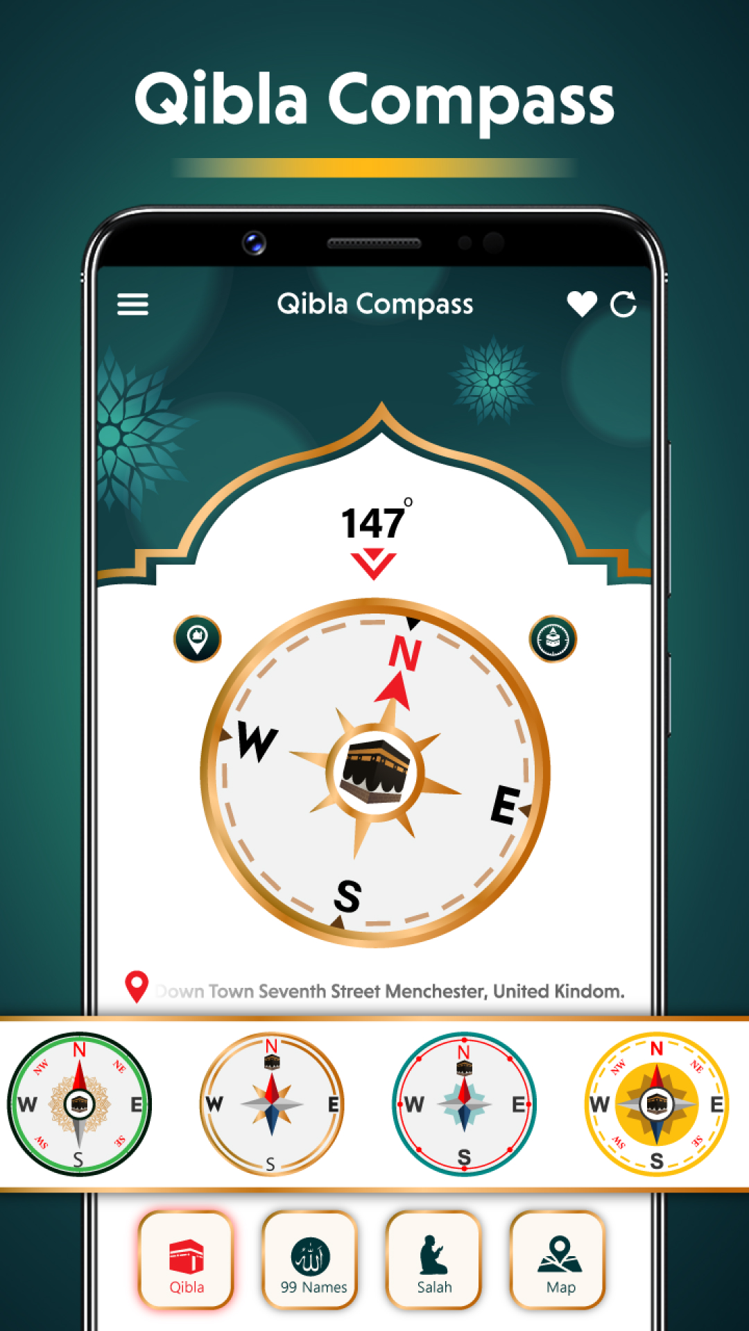 اسکرین شات 2 برنامه Qibla Finder: Qibla Direction