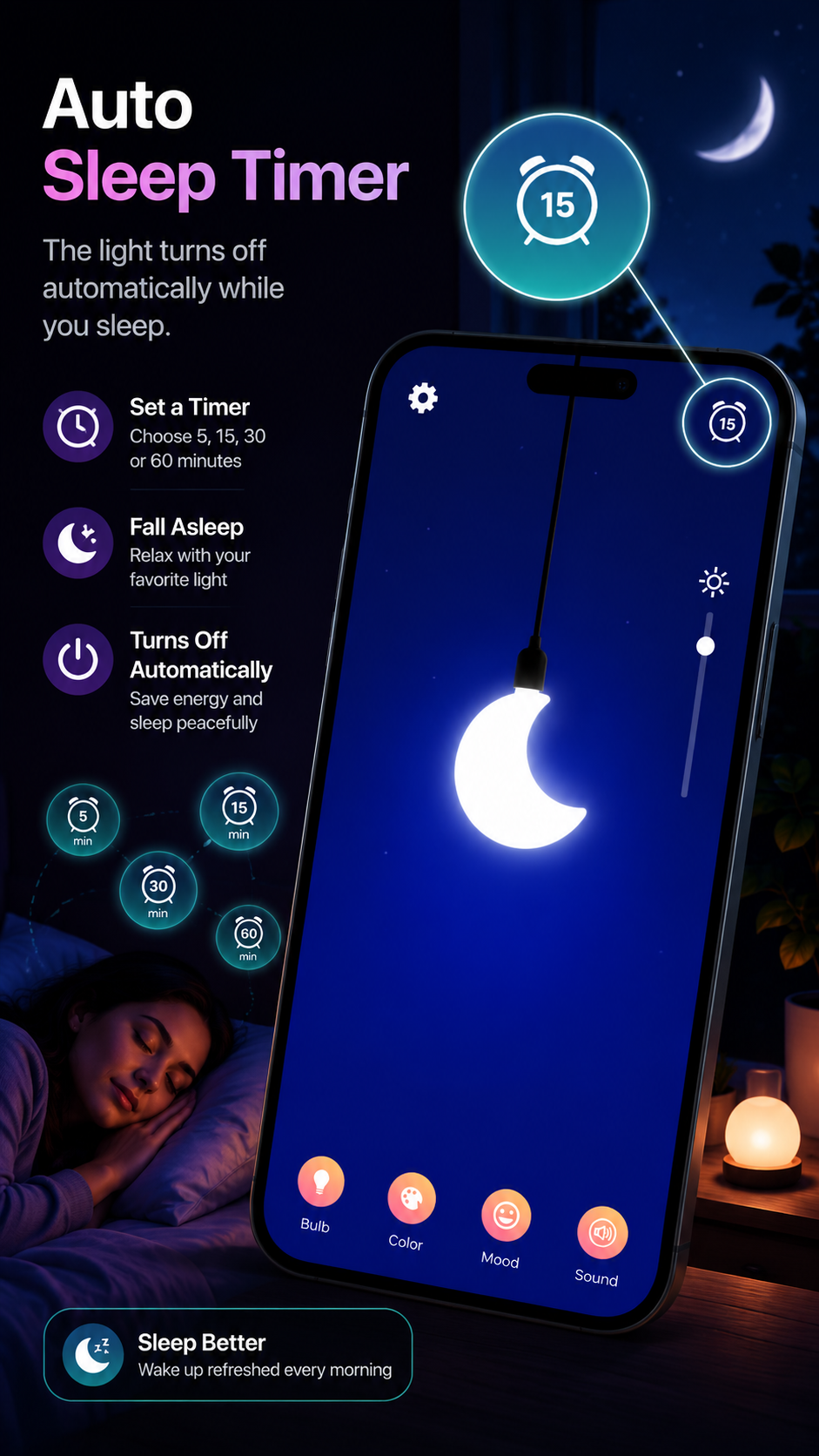 اسکرین شات 5 برنامه Night Light: Sleep Better