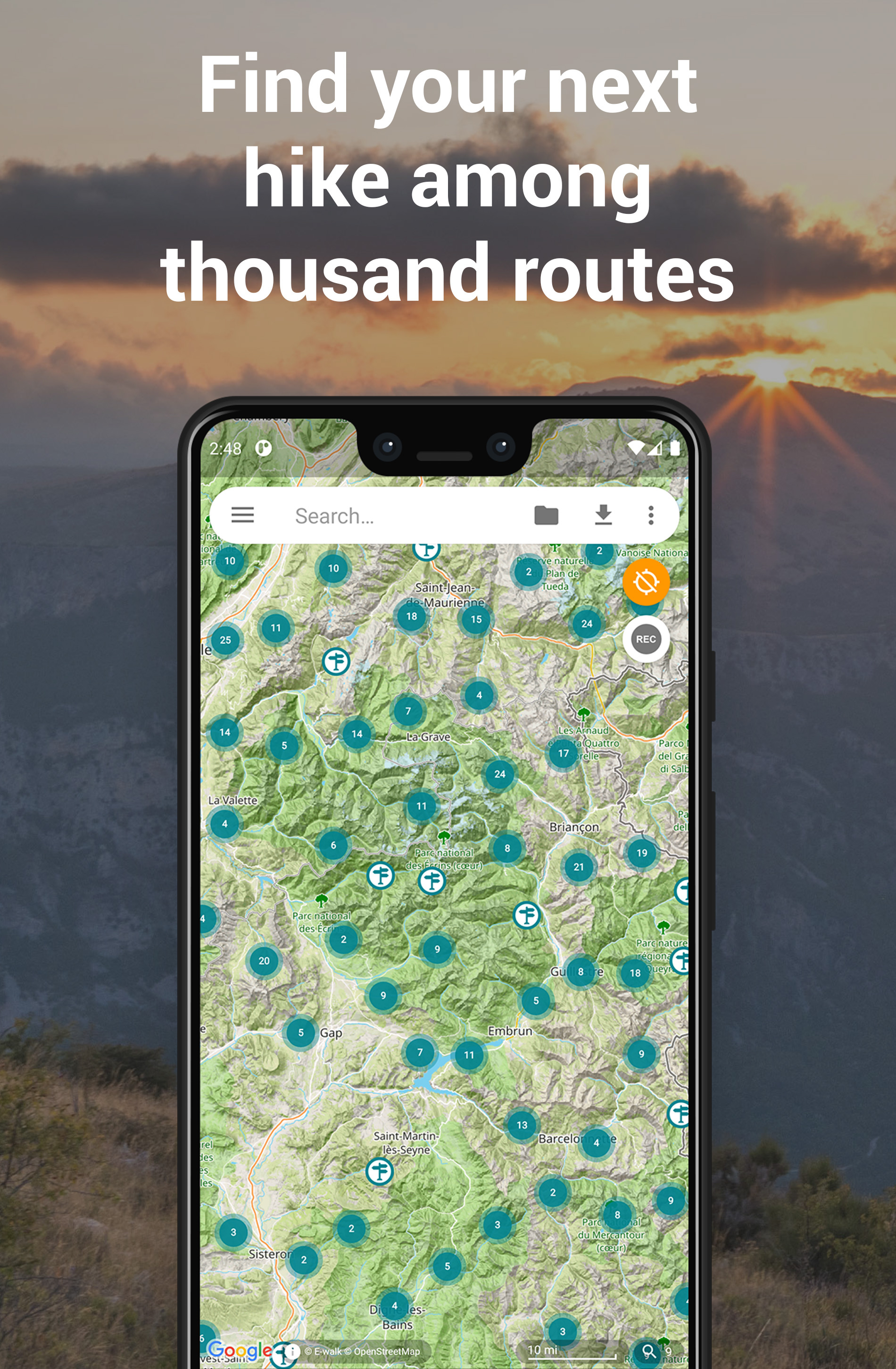 اسکرین شات 3 برنامه E-walk - Hiking offline GPS
