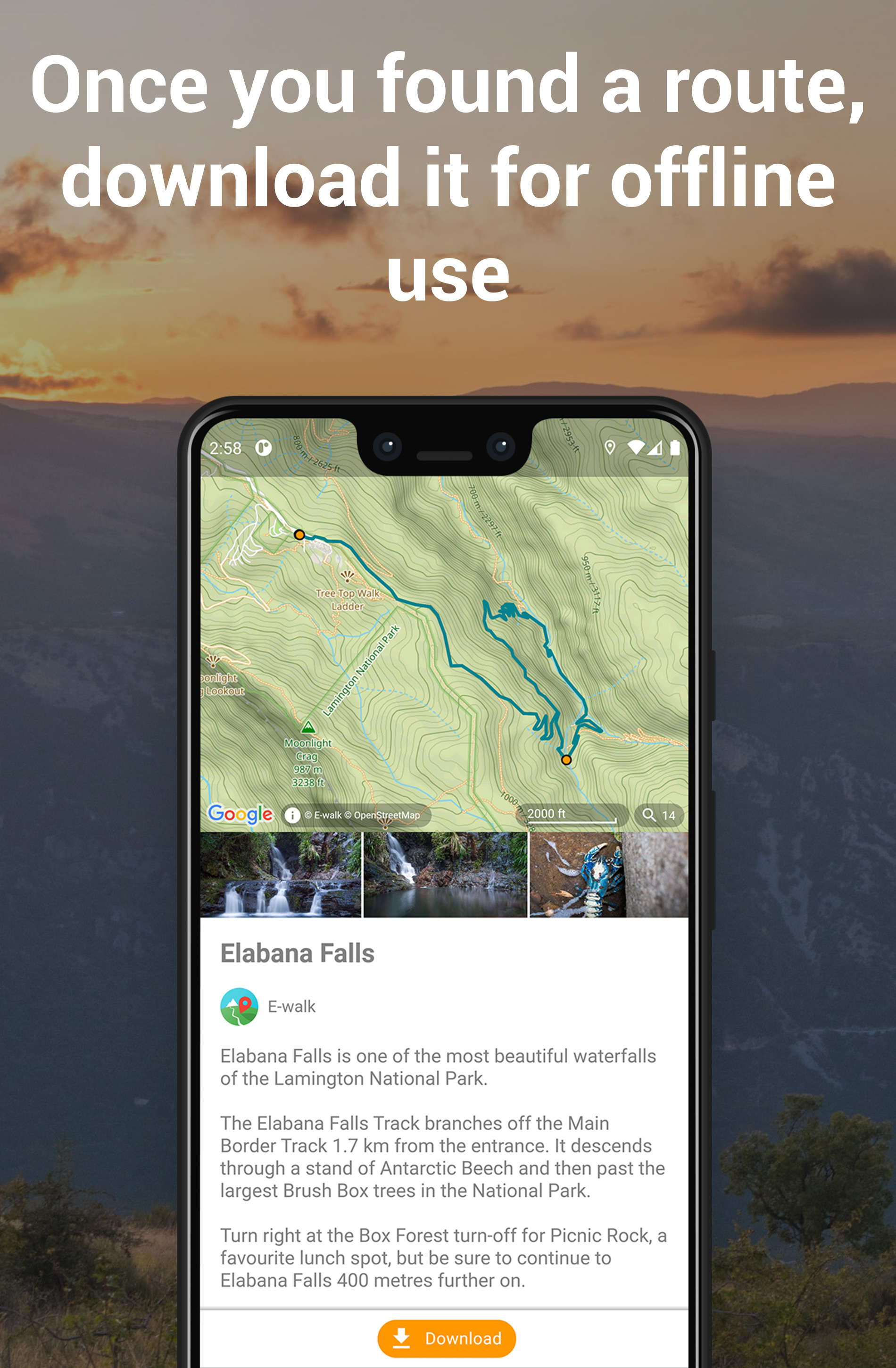 اسکرین شات 4 برنامه E-walk - Hiking offline GPS