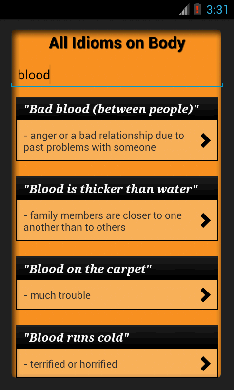 اسکرین شات 4 برنامه Idioms & Phrases with Meaning