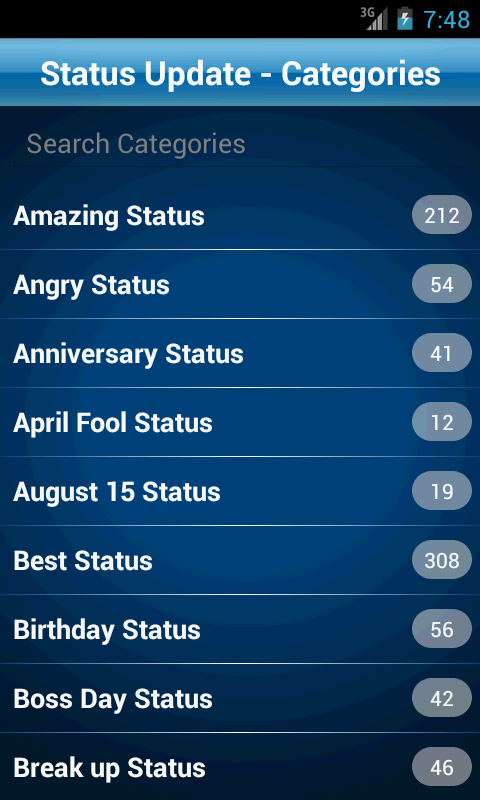 اسکرین شات 1 برنامه Status Quotes Collection