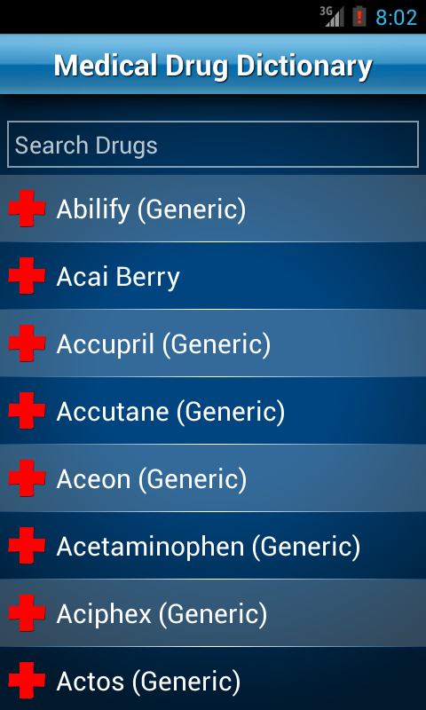 اسکرین شات 1 برنامه Drugs Dictionary Medical