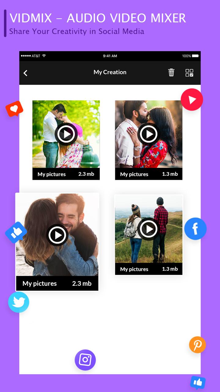 اسکرین شات 5 برنامه VidMix : Audio Video Mixer - V