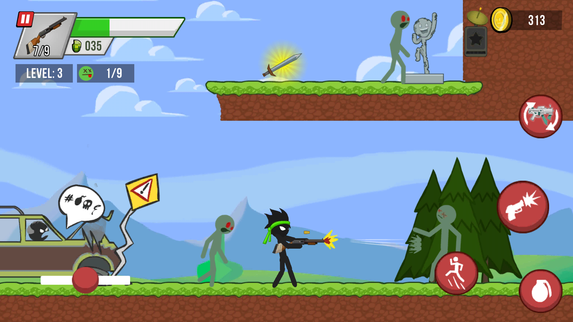 اسکرین شات 1 بازی Stick vs Zombies: Platformer