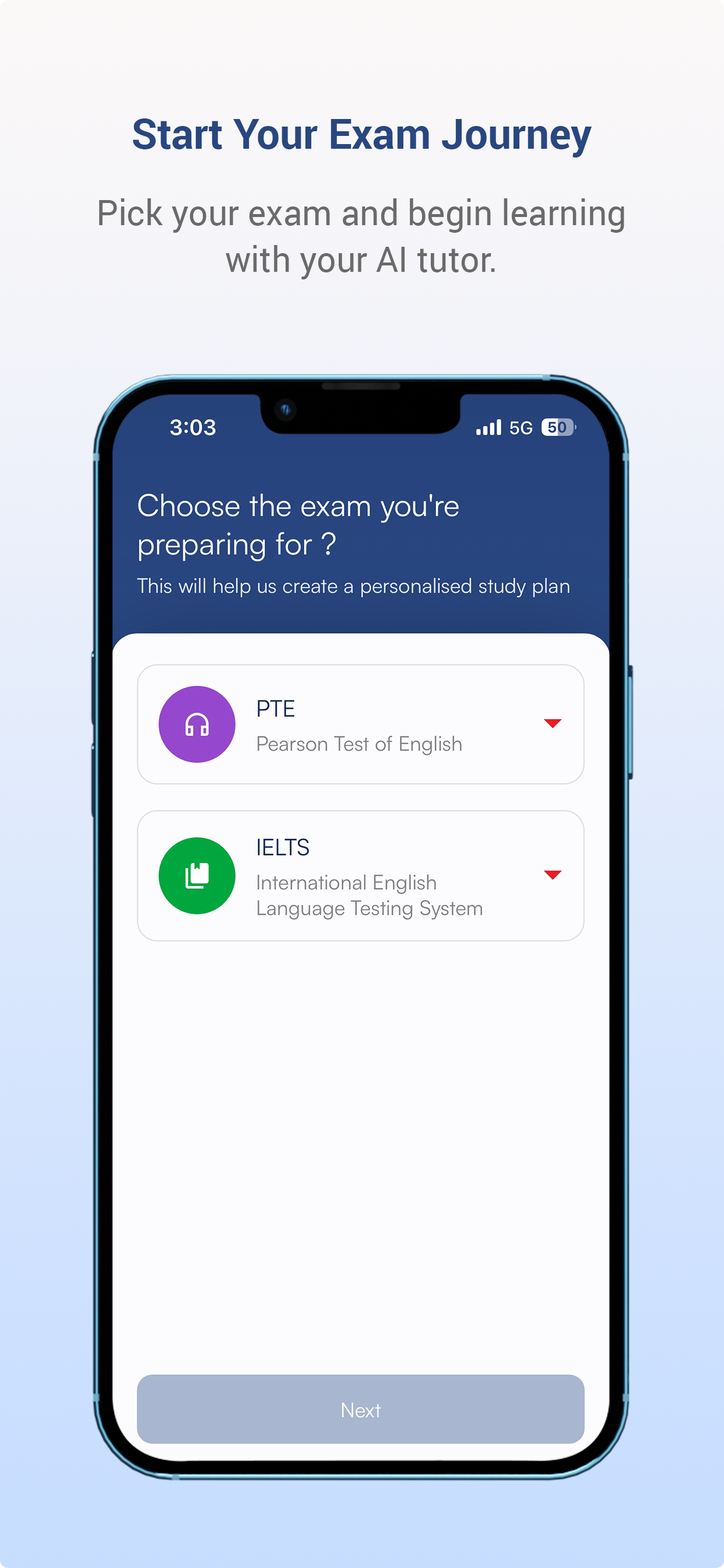 اسکرین شات 1 برنامه PTE/IELTS Practice & AI Tutor