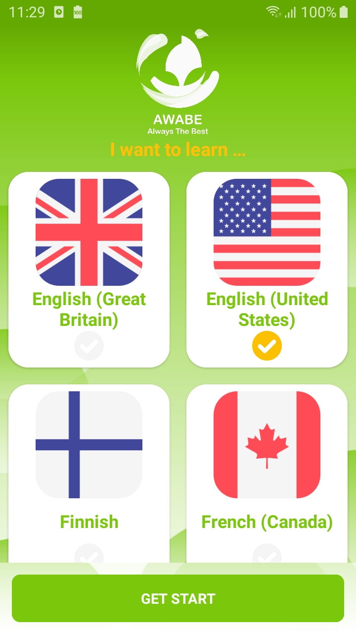 اسکرین شات 1 برنامه Languages For Beginners Awabe