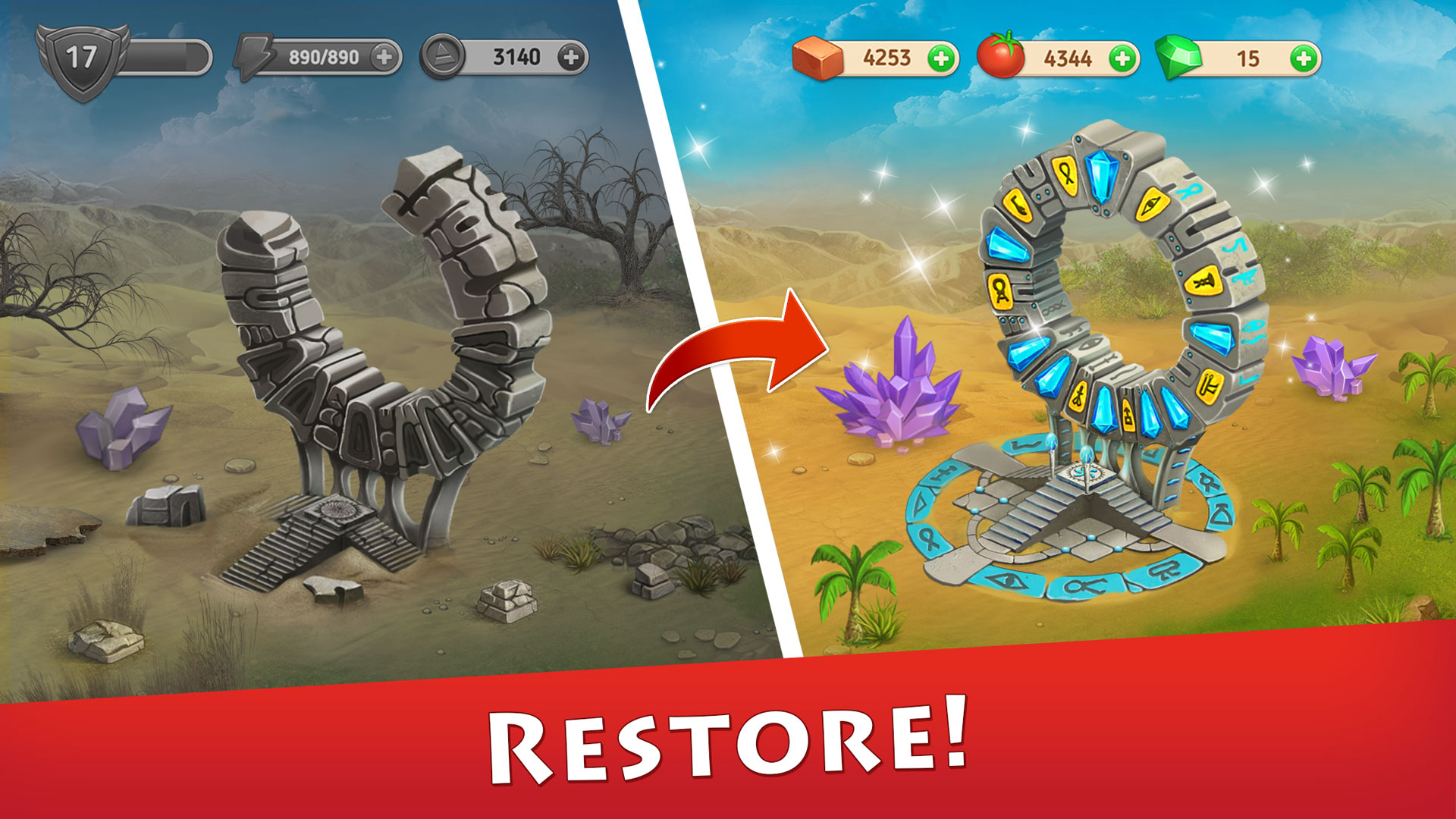 اسکرین شات 2 بازی Cradle of Empires: Match Three