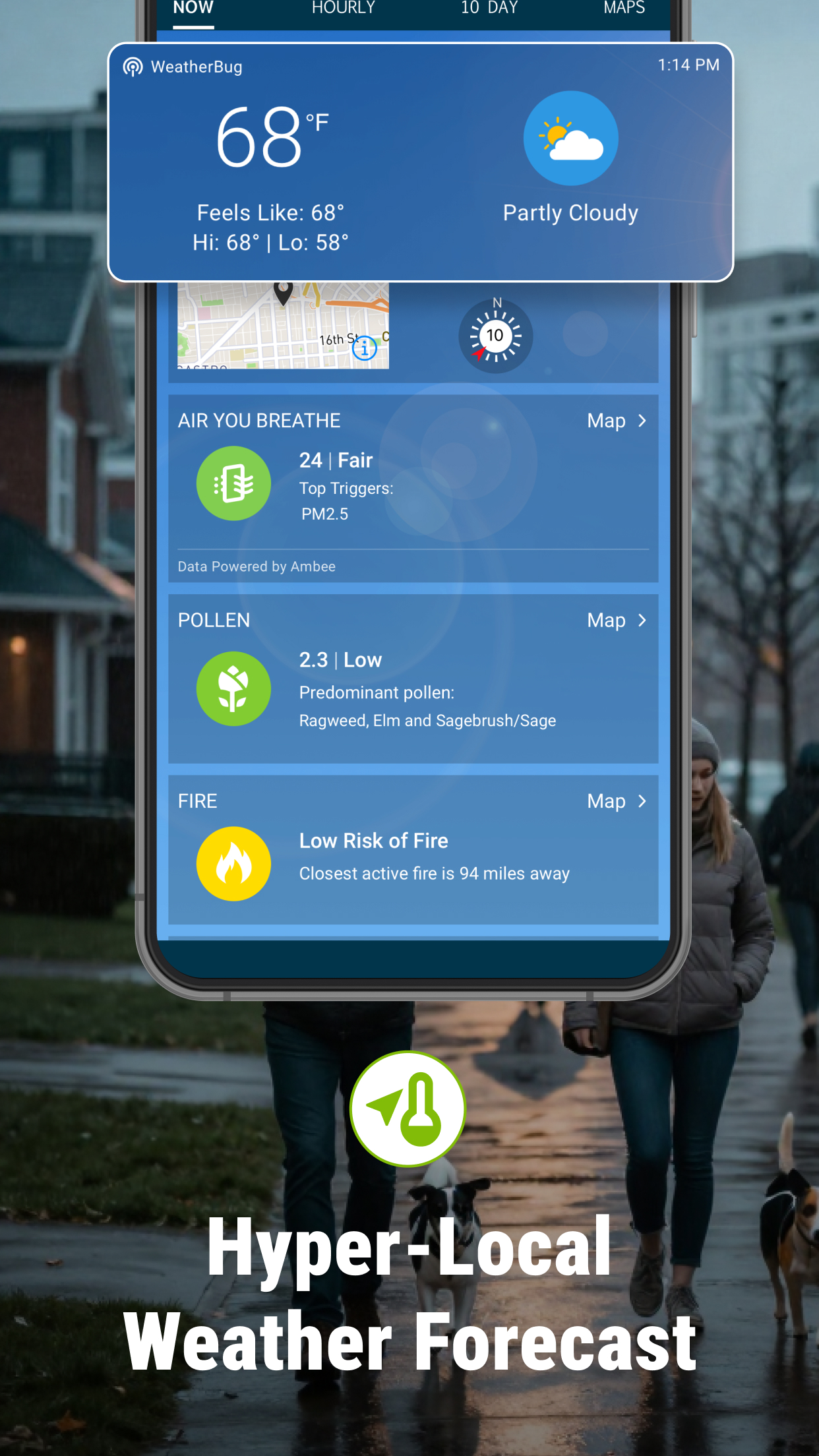 اسکرین شات 2 برنامه WeatherBug: Weather Forecast