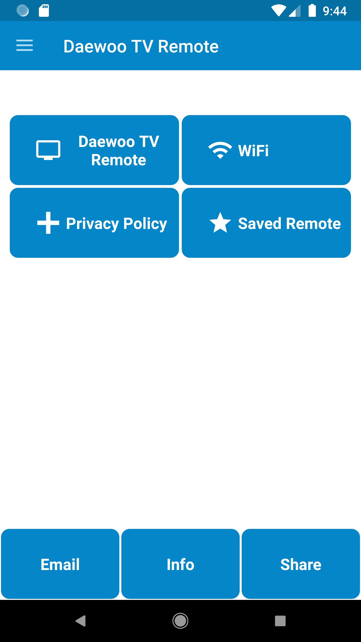 اسکرین شات 1 برنامه Daewoo TV Remote Control