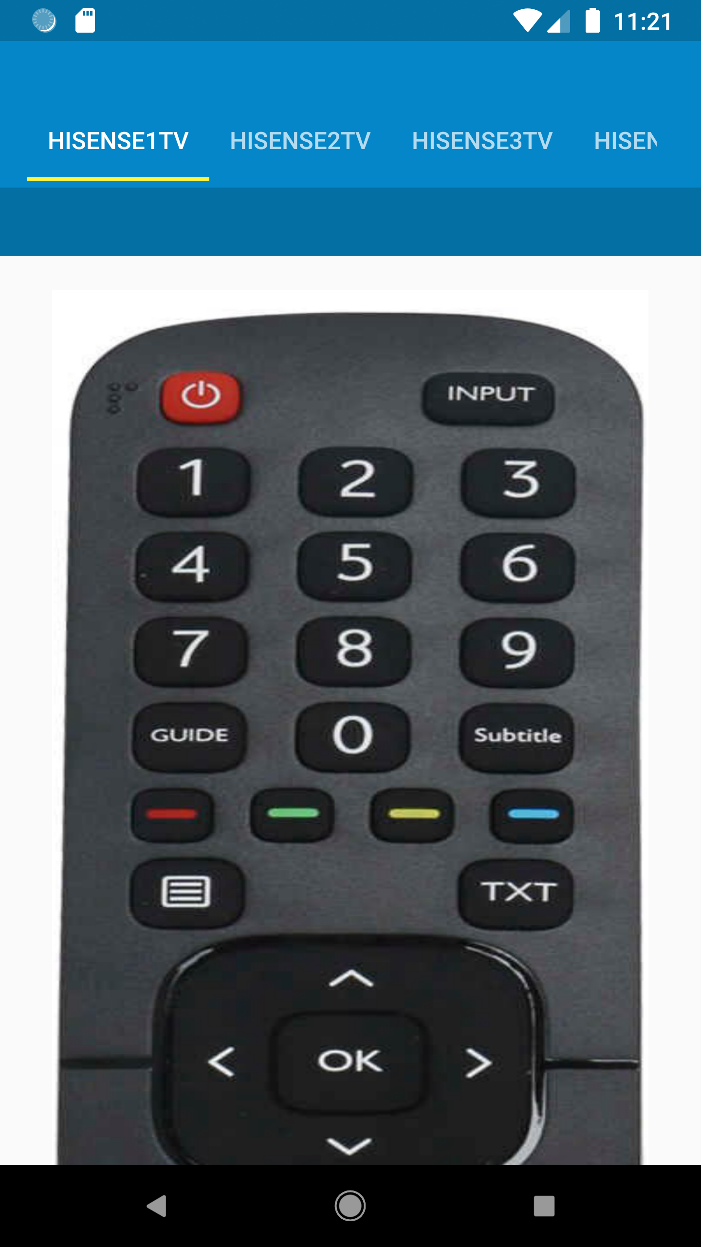 اسکرین شات 4 برنامه HiSense TV Remote Control