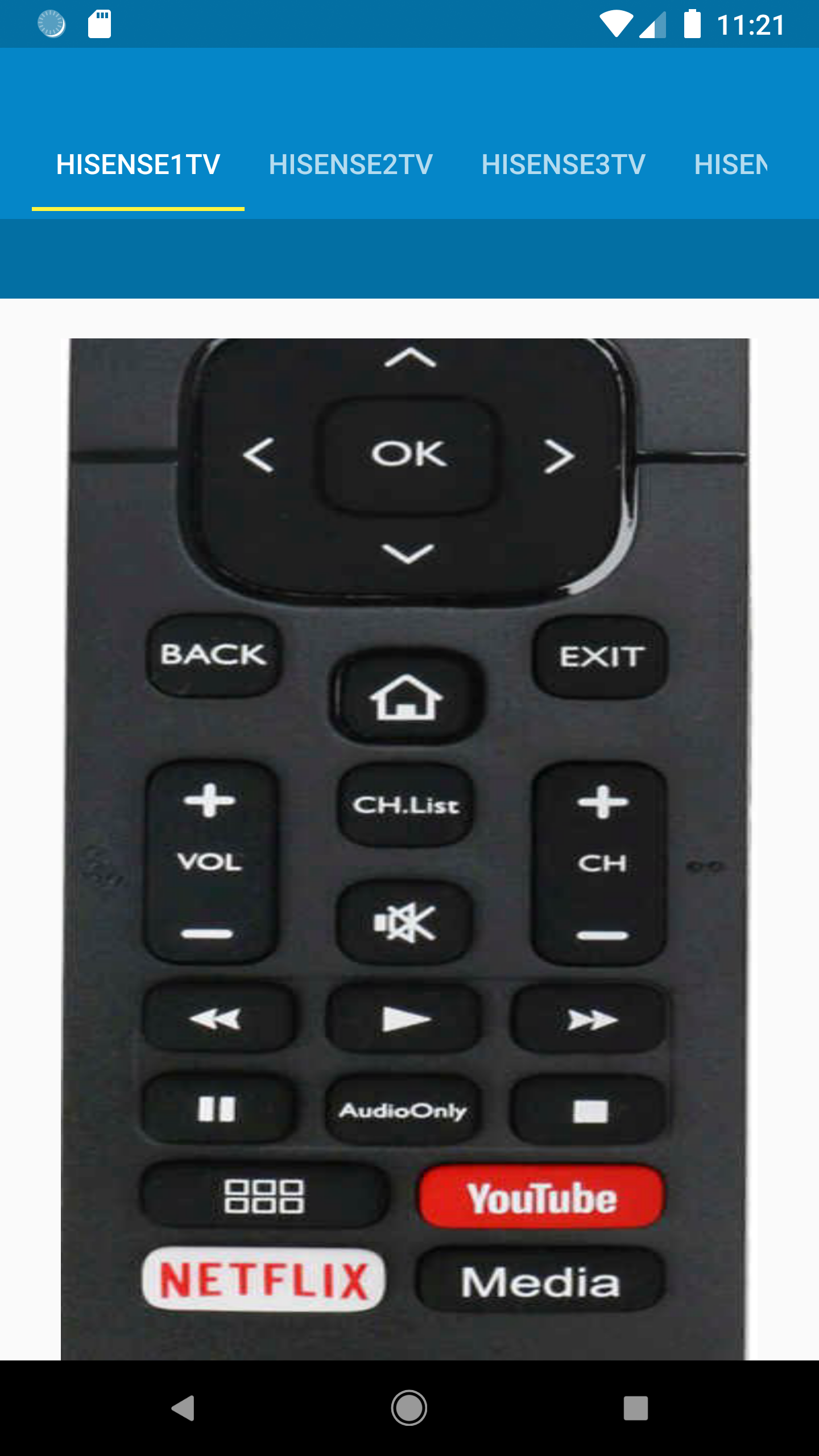 اسکرین شات 5 برنامه HiSense TV Remote Control