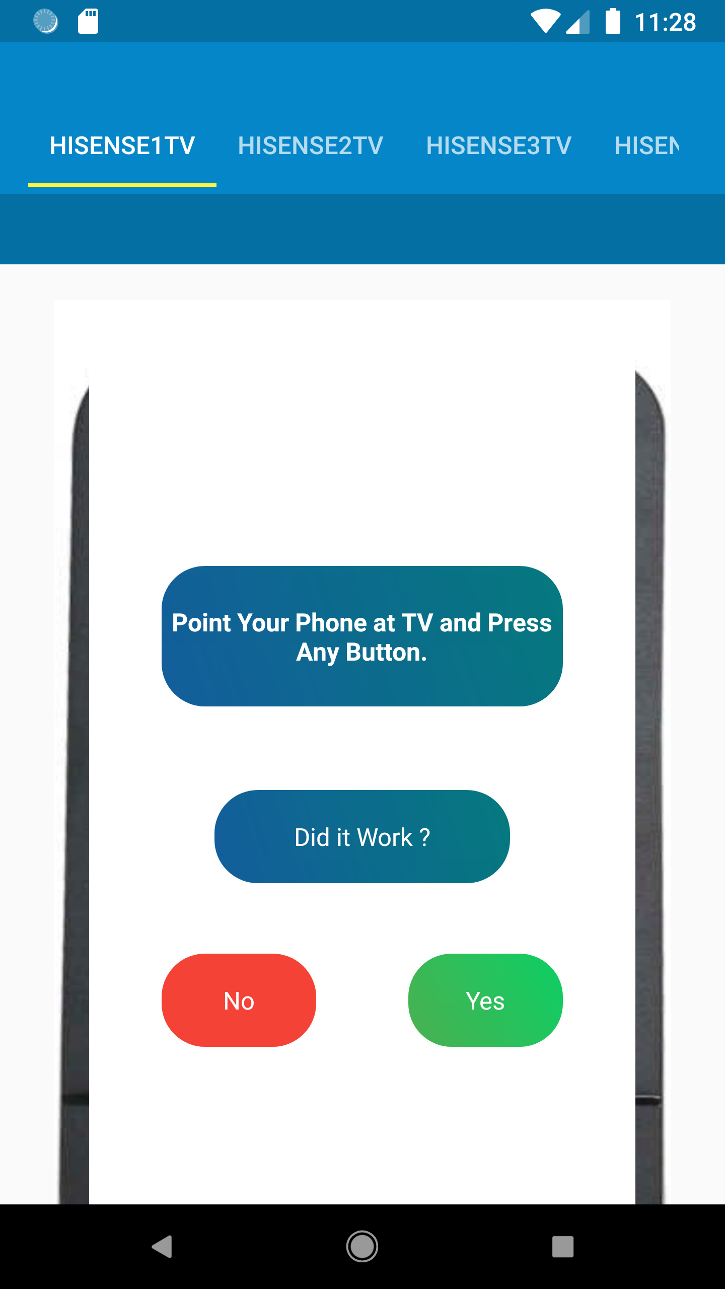 اسکرین شات 3 برنامه HiSense TV Remote Control