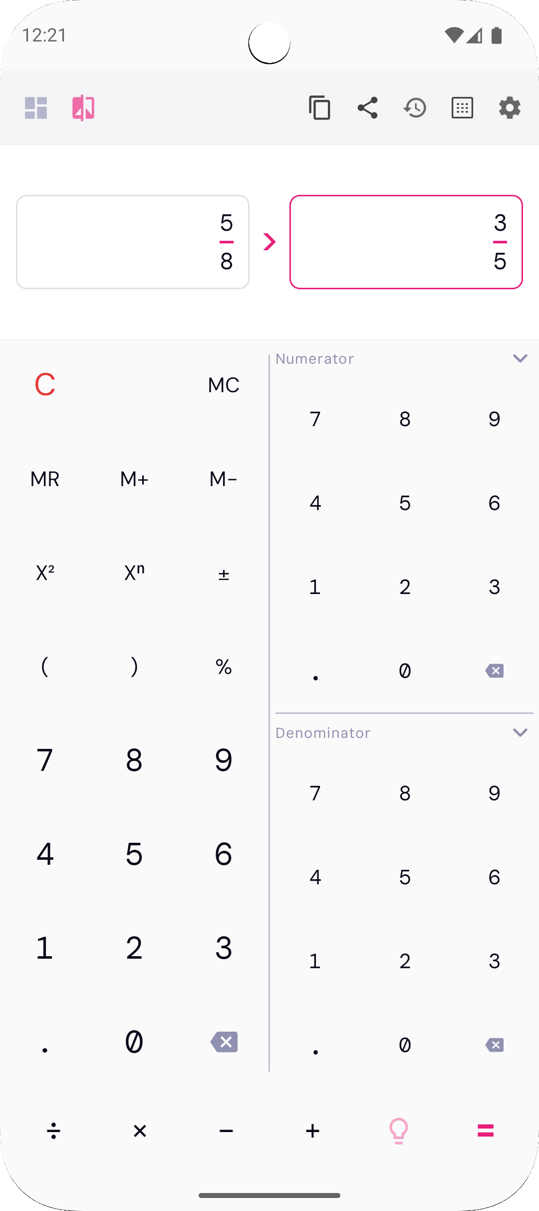 اسکرین شات 5 برنامه Fraction Calculator & Solver