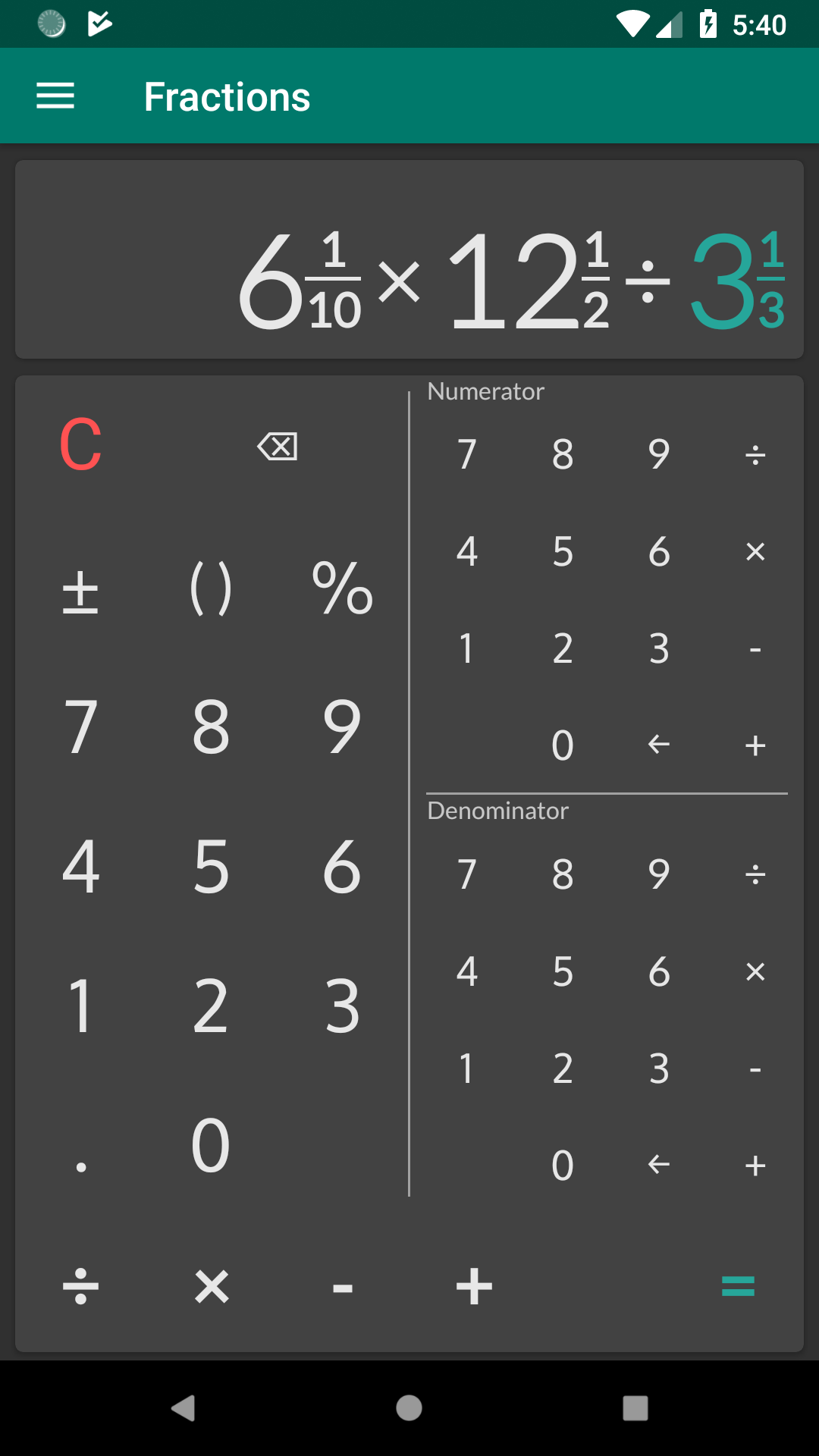 اسکرین شات 6 برنامه Fraction Calculator: Solution