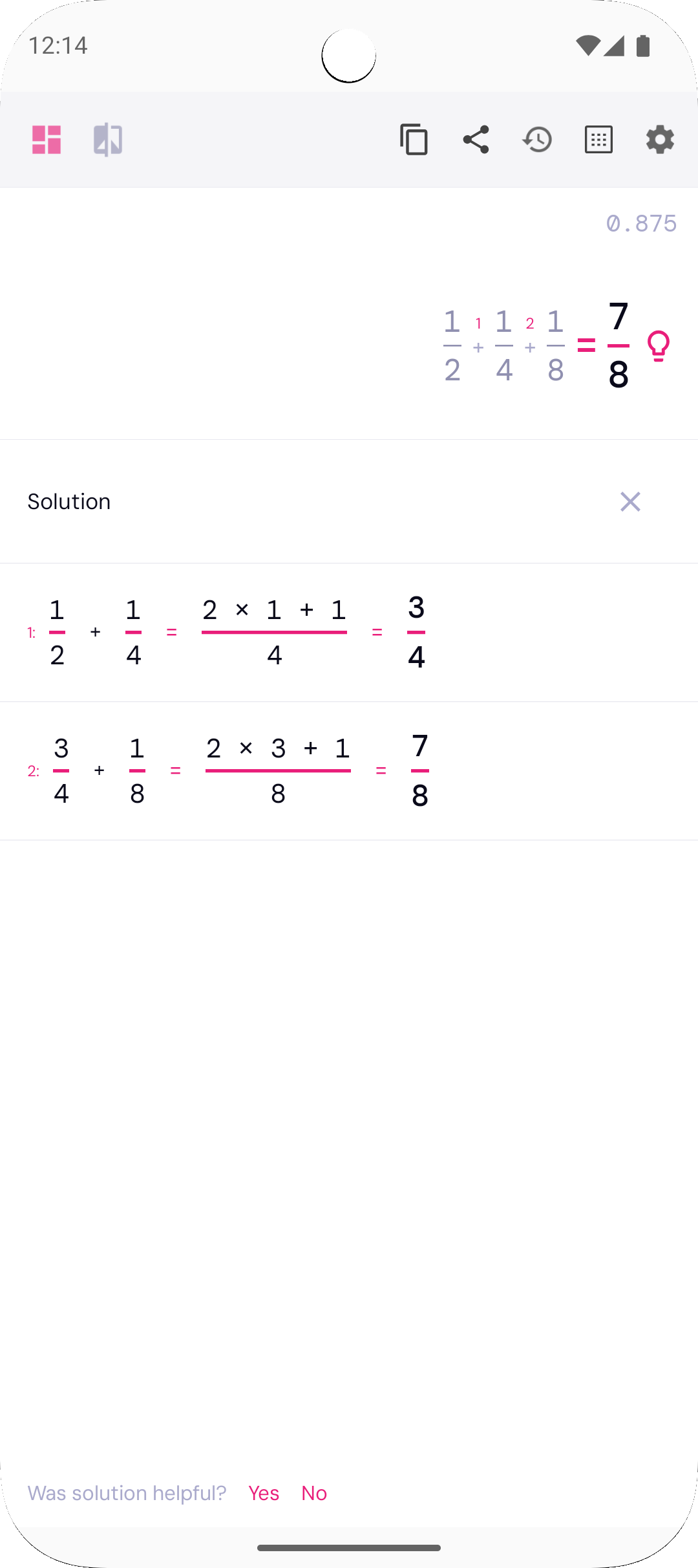 اسکرین شات 2 برنامه Fraction Calculator & Solver