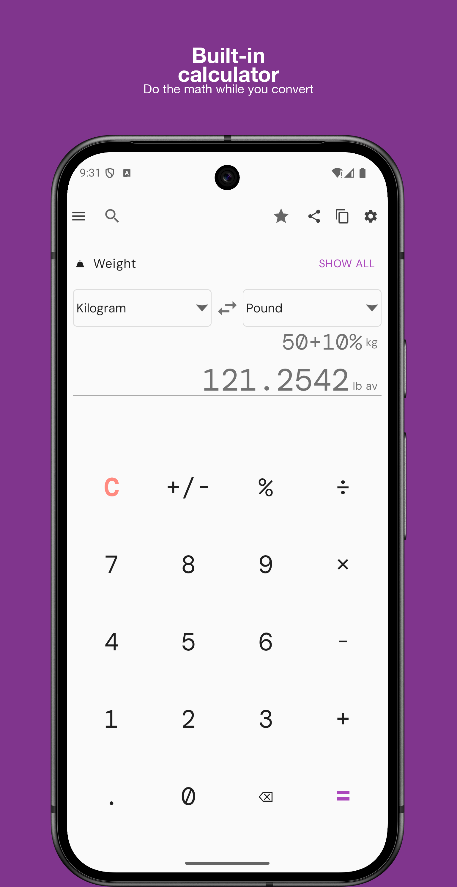 اسکرین شات 4 برنامه Unit Converter - Offline