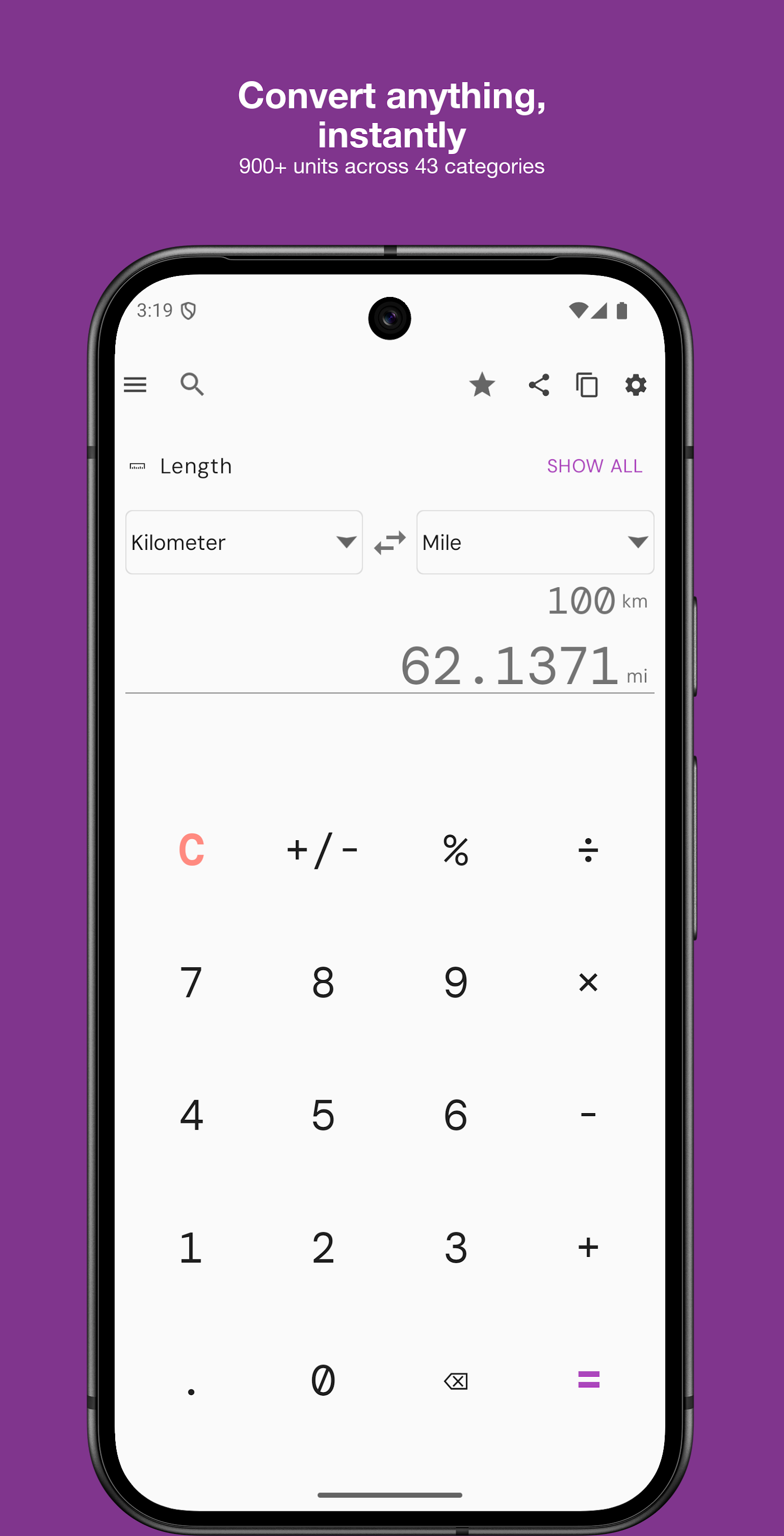 اسکرین شات 1 برنامه Unit Converter - Offline