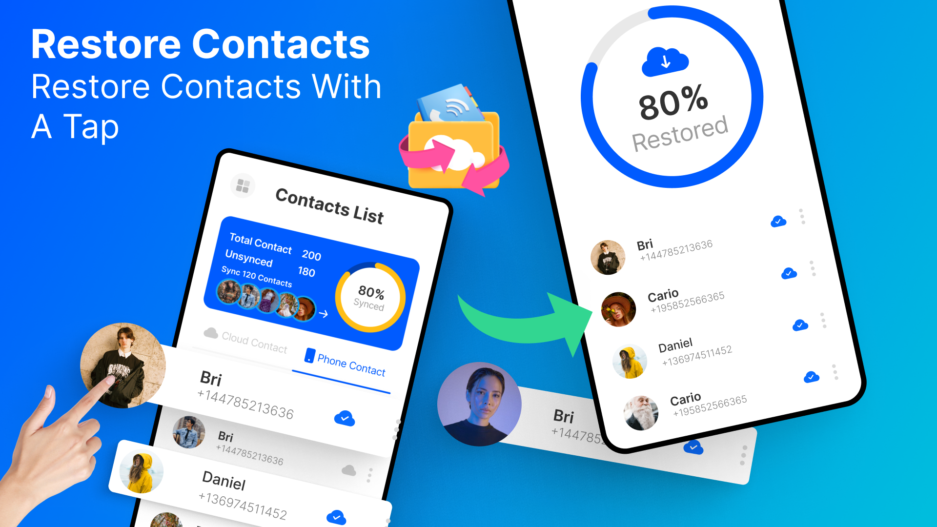 اسکرین شات 2 برنامه Contacts Backup Cloud Transfer