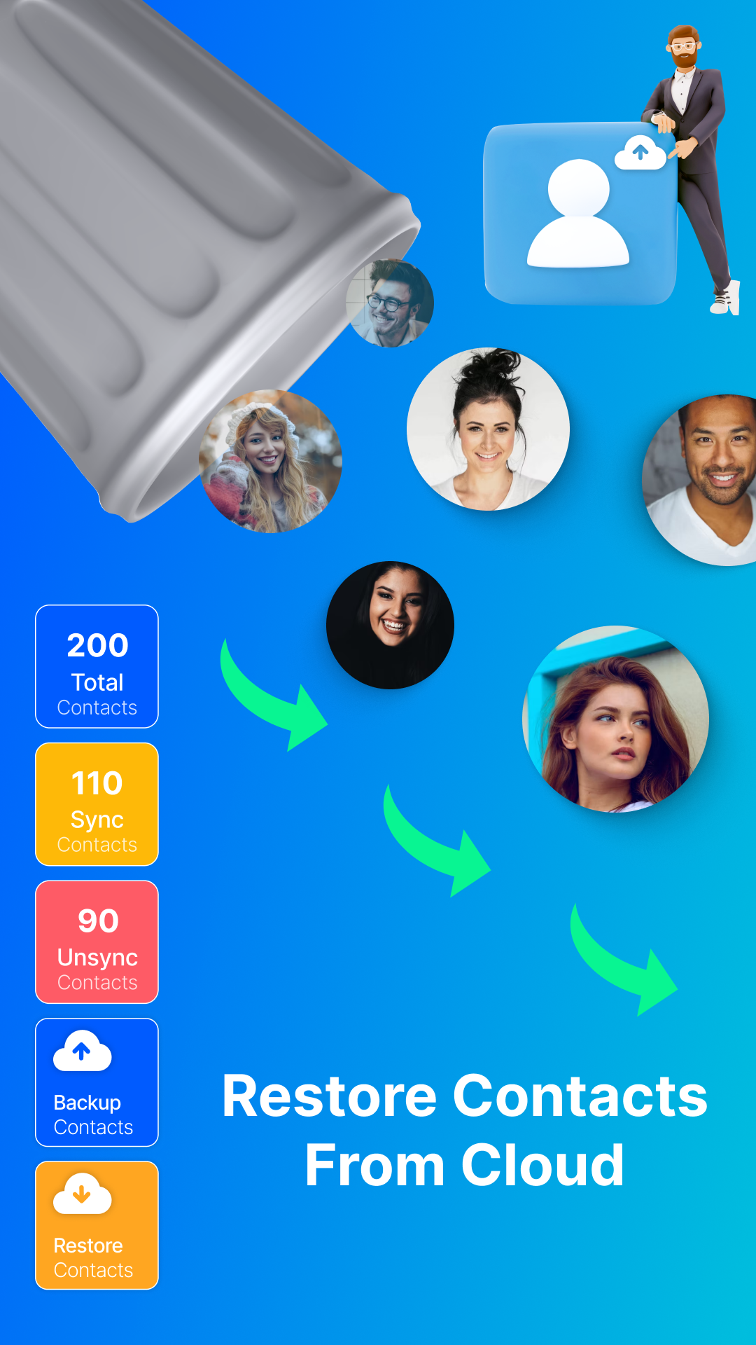 اسکرین شات 3 برنامه Contacts Backup Cloud Transfer