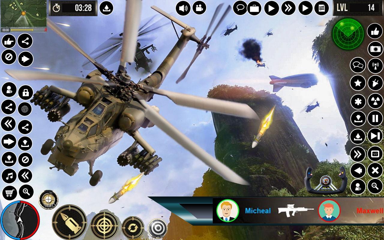 اسکرین شات 4 برنامه Army Gunship Helicopter Game