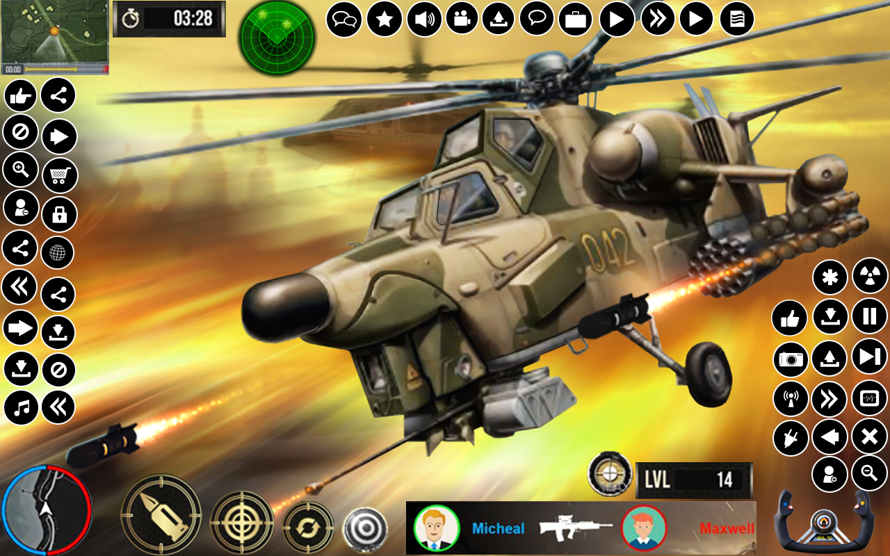 اسکرین شات 1 برنامه Army Gunship Helicopter Game