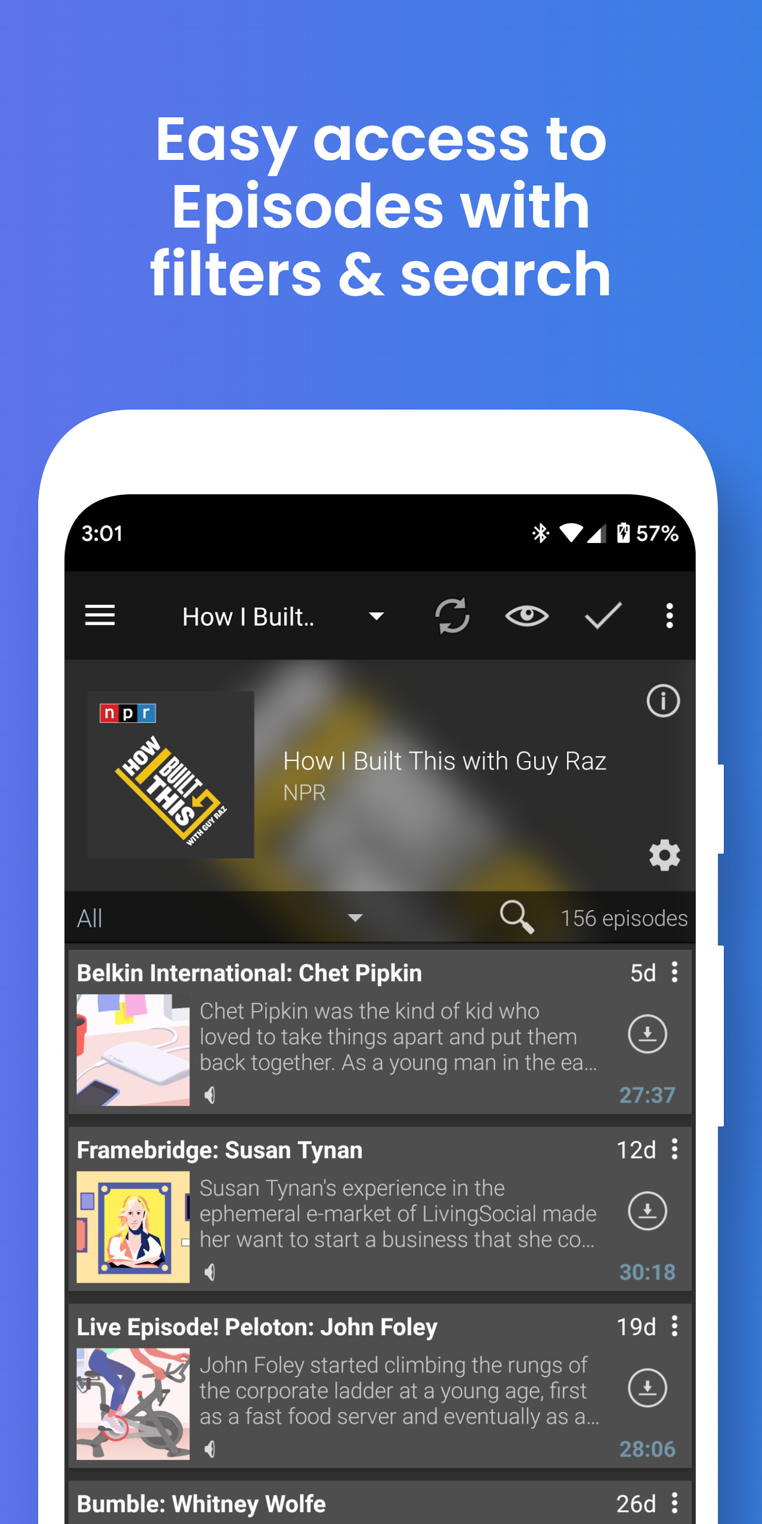 اسکرین شات 5 برنامه Podcast Addict: Podcast player