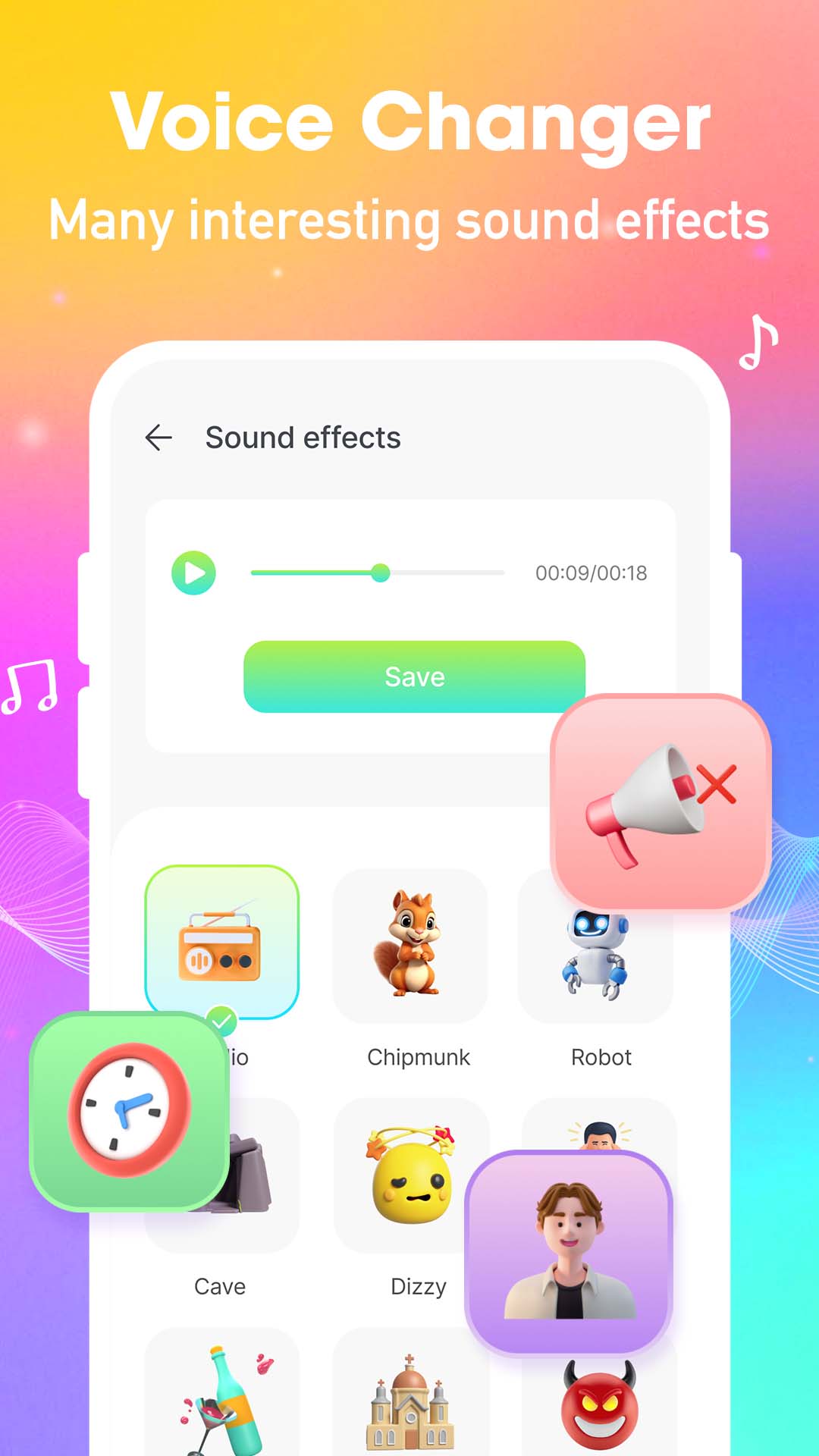 اسکرین شات 2 برنامه Voice Changer, Sound Effects